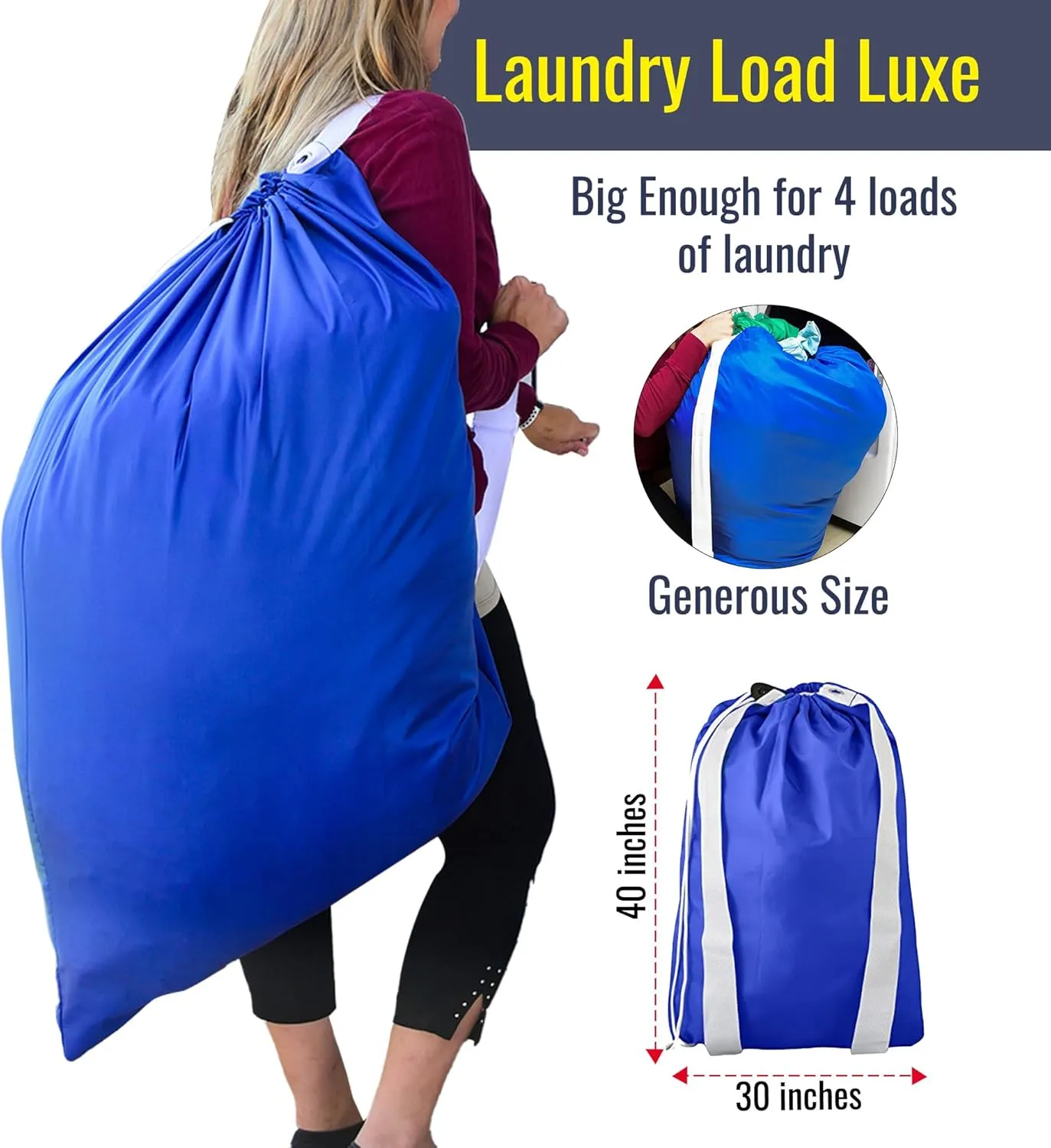Keeble Outlets Laundry Bag | 30 * 40 XL Laundry Basket | 100% Nylon Laundry Hamper | Blue Cruise Ship Essentials | Pack of 2 Organizer for Room Organization | Travel-Friendly