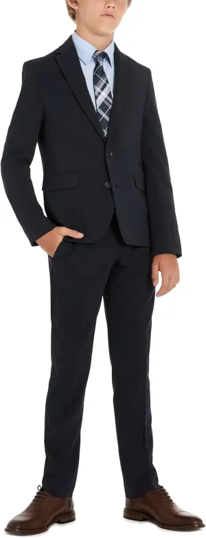 Kenneth Cole REACTION Slim Fit Suit: Formal Jacket & Pants Set for Boys, Sizes 8-20, Navy