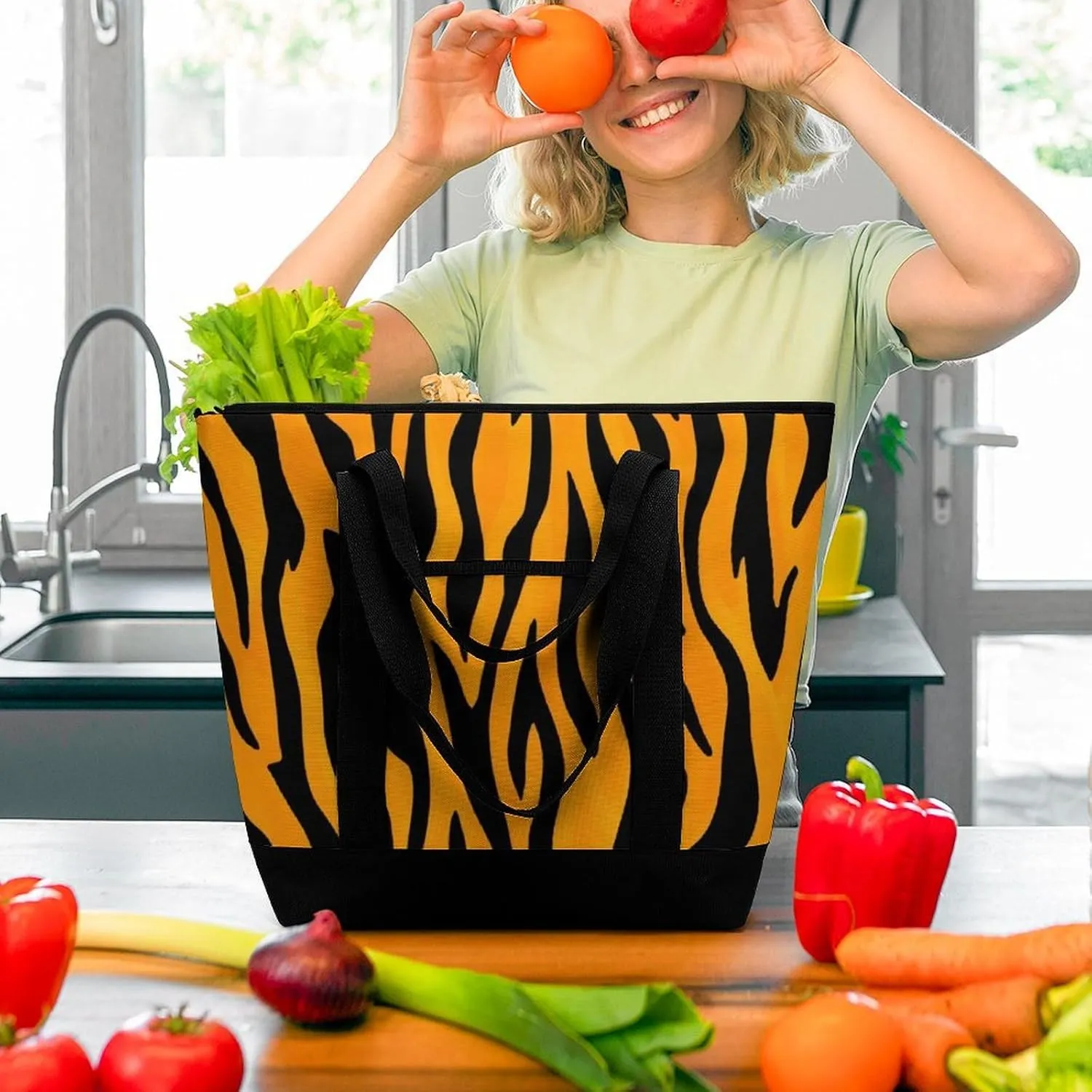 Large Thermal Shopping Tote Bag Travel Friendly Fashion Handbag Commuter Bag