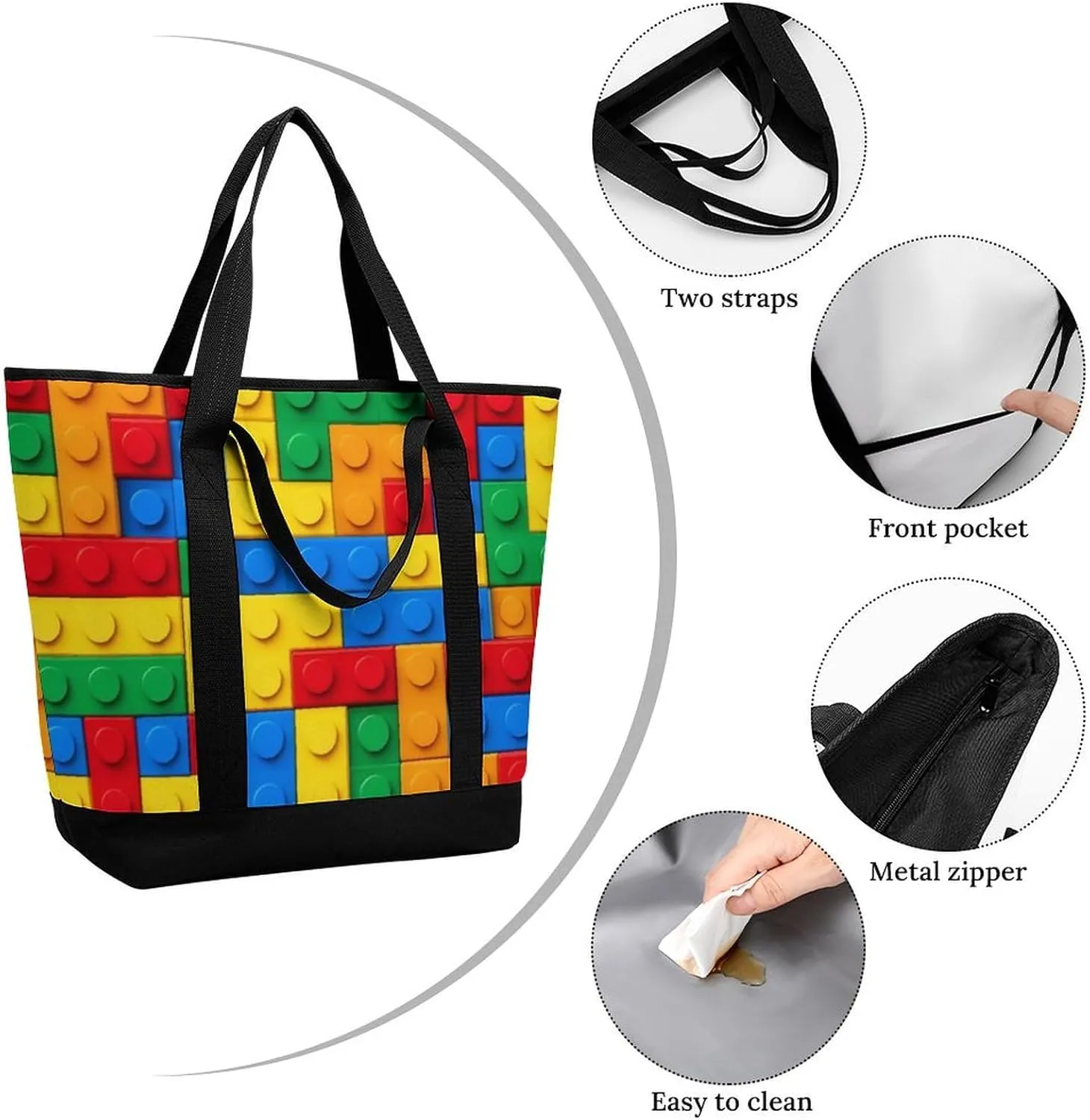 Large Thermal Shopping Tote Bag Travel Friendly Fashion Handbag Commuter Bag