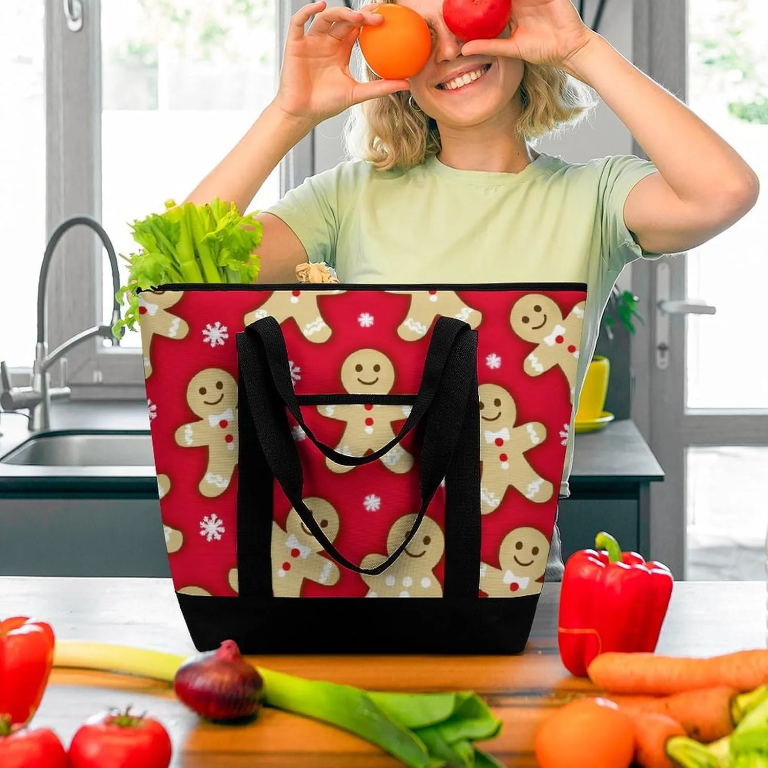 Large Thermal Shopping Tote Bag Travel Friendly Fashion Handbag Commuter Bag