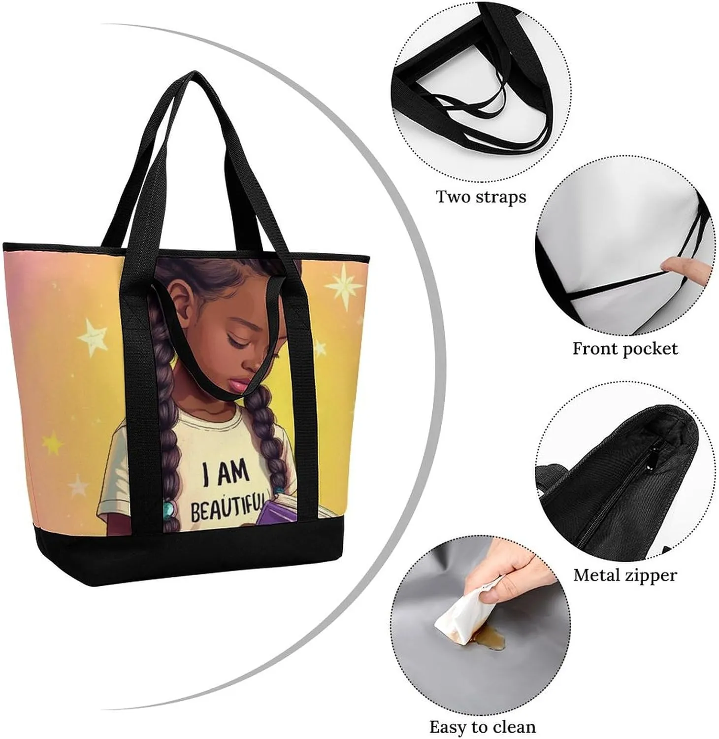 Large Thermal Shopping Tote Bag Travel Friendly Fashion Handbag Commuter Bag
