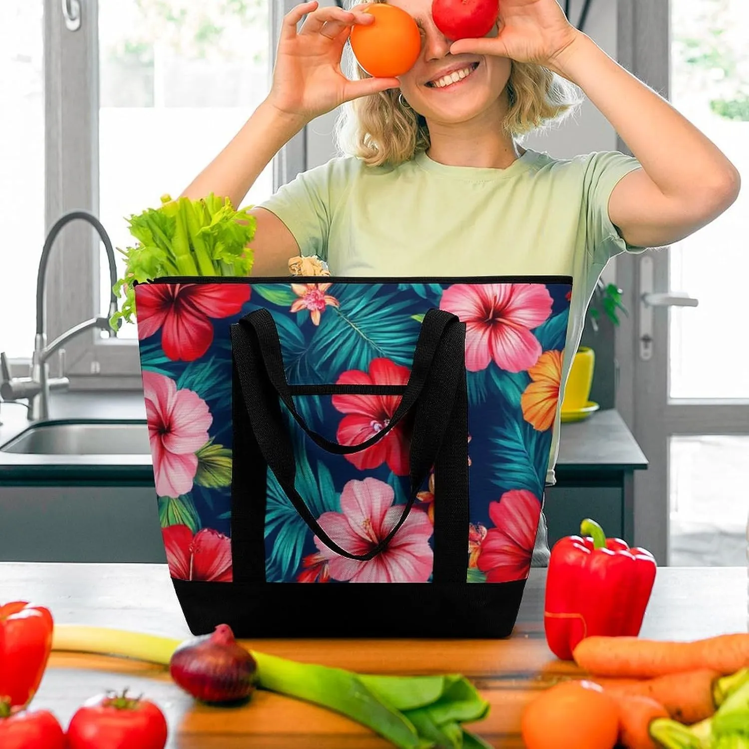 Large Thermal Shopping Tote Bag Travel Friendly Fashion Handbag Commuter Bag