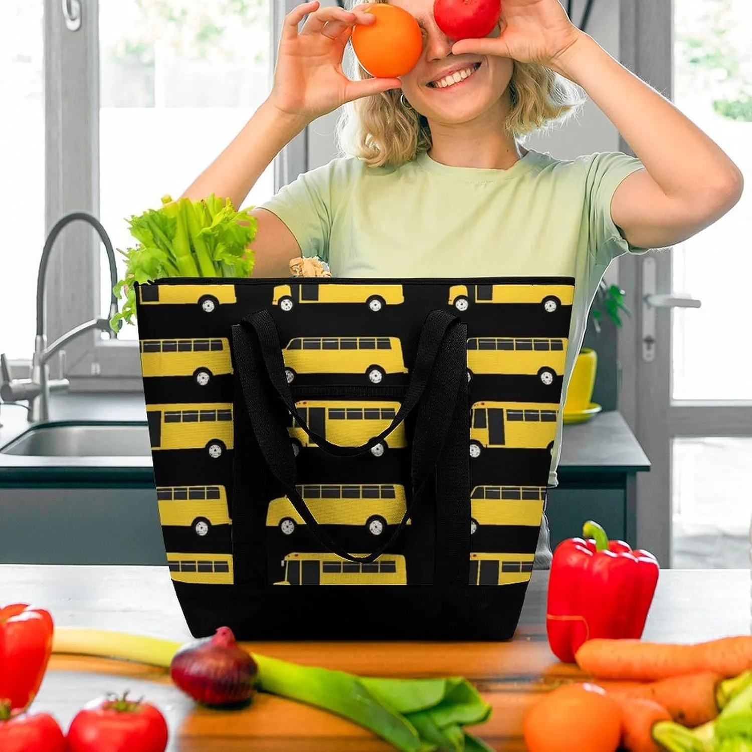 Large Thermal Shopping Tote Bag Travel Friendly Fashion Handbag Commuter Bag