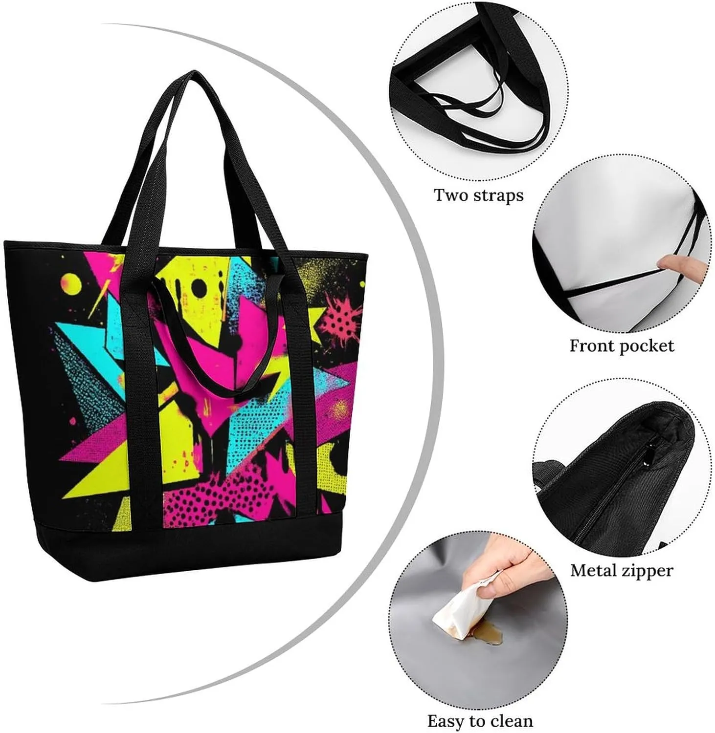 Large Thermal Shopping Tote Bag Travel Friendly Fashion Handbag Commuter Bag