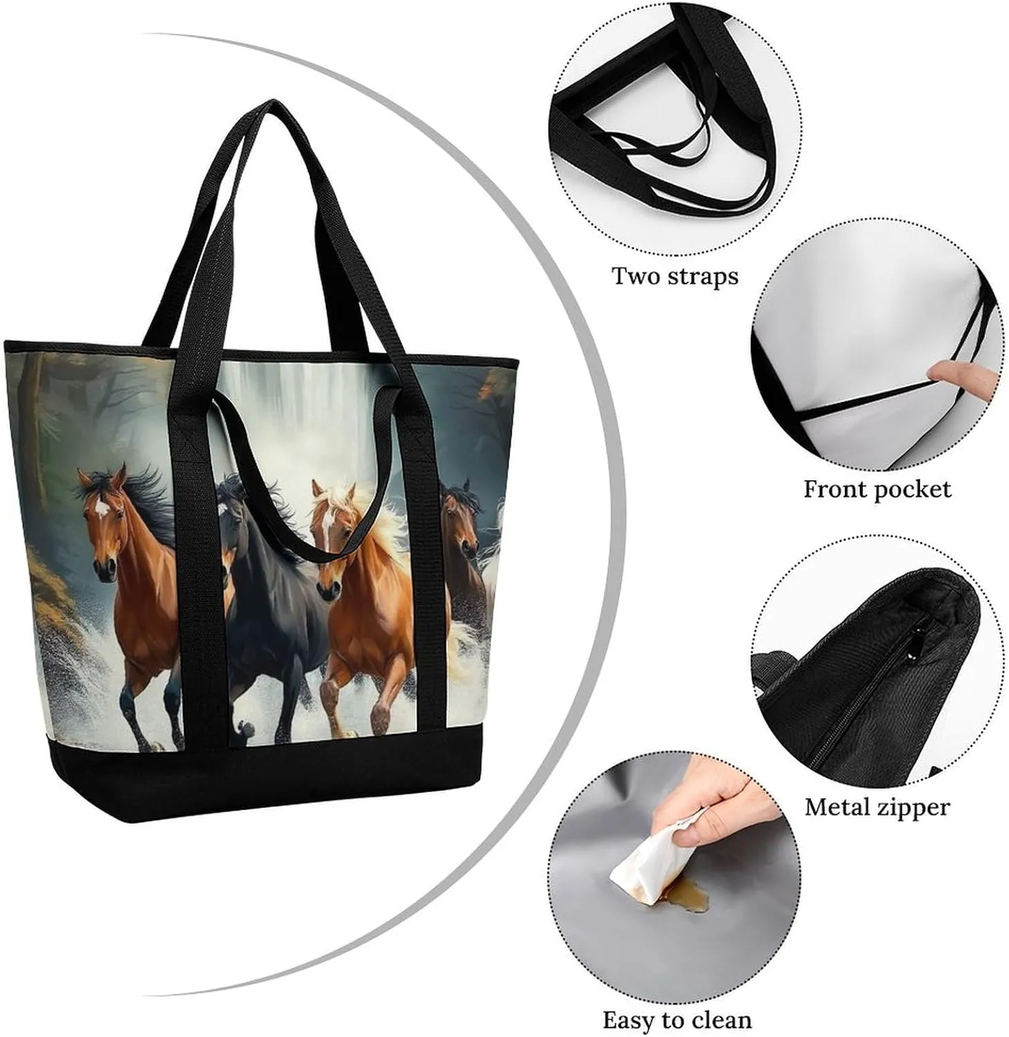 Large Thermal Shopping Tote Bag Travel Friendly Fashion Handbag Commuter Bag