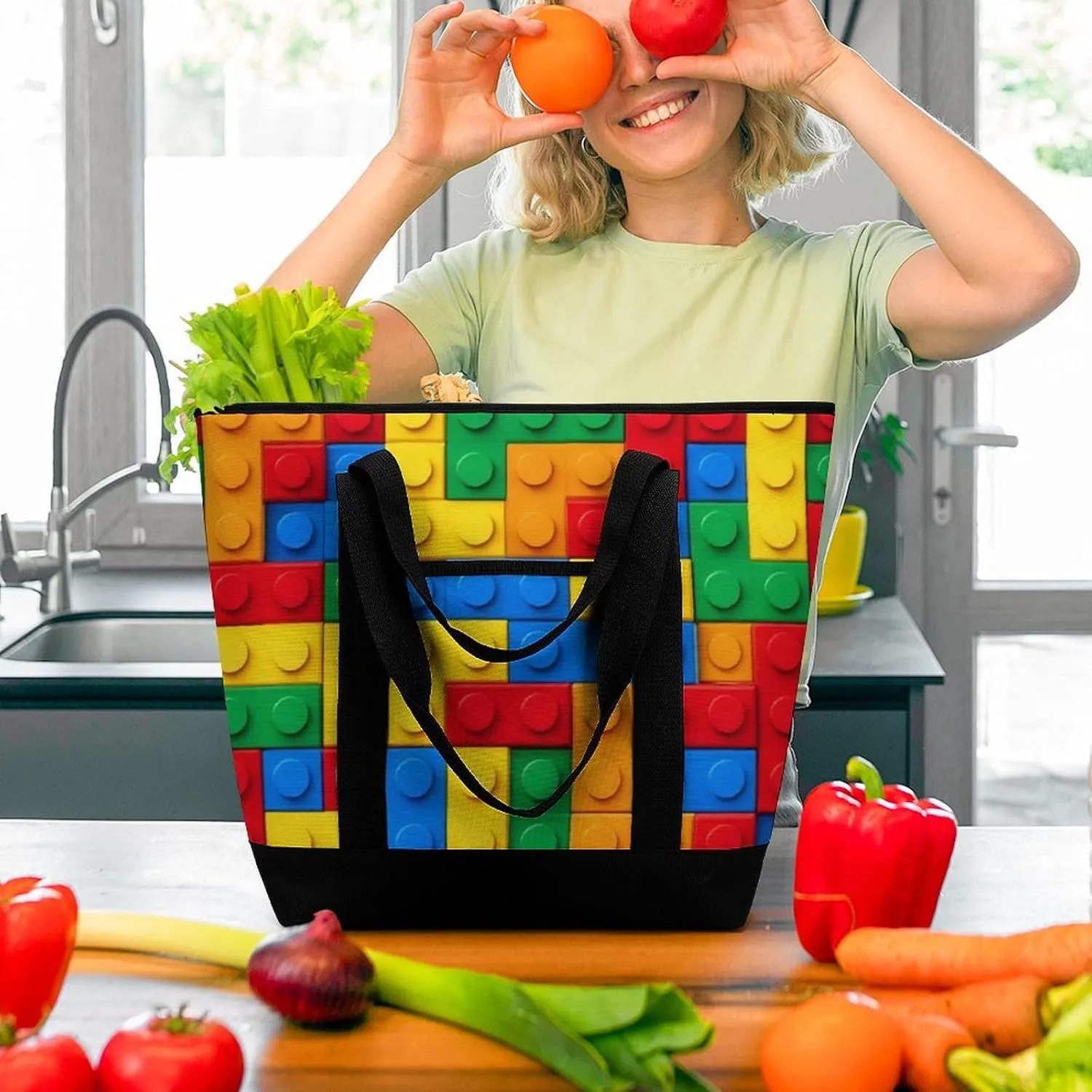 Large Thermal Shopping Tote Bag Travel Friendly Fashion Handbag Commuter Bag