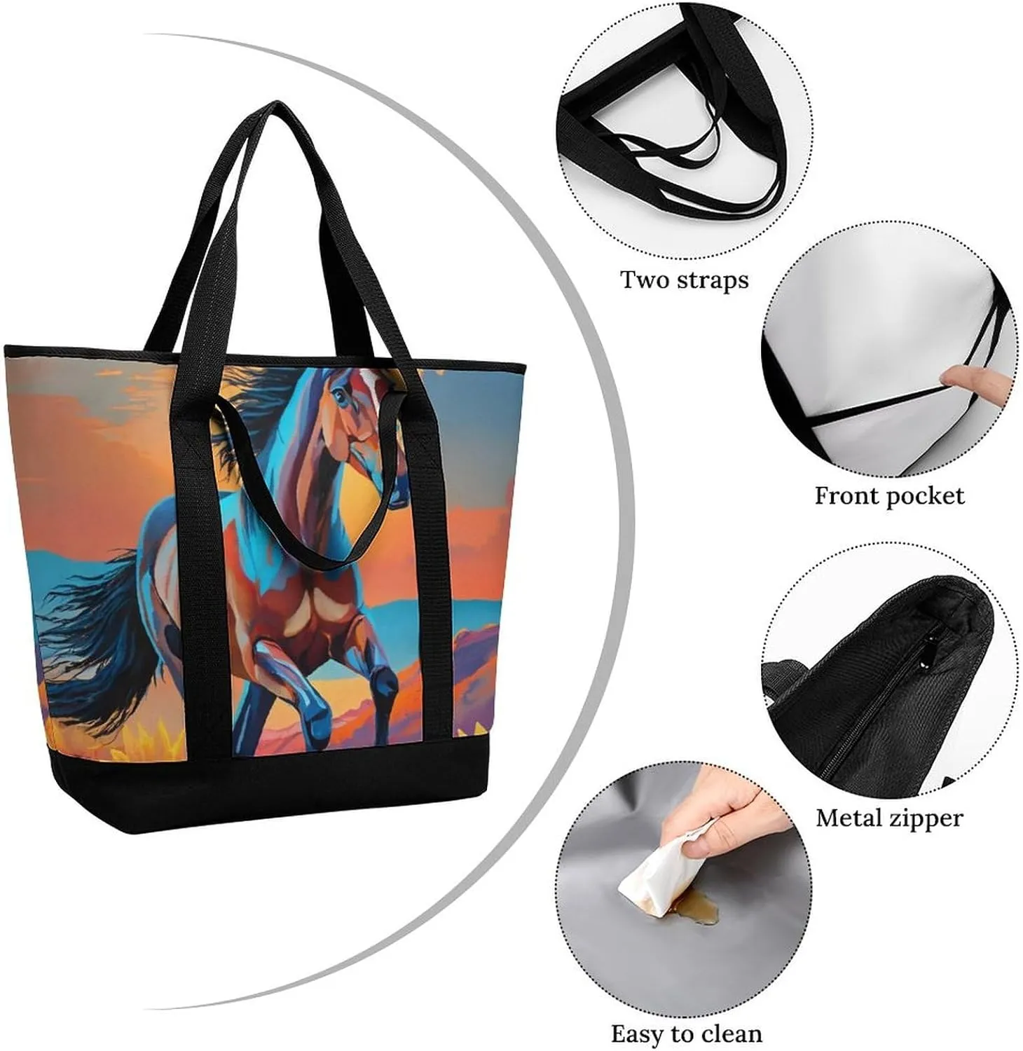 Large Thermal Shopping Tote Bag Travel Friendly Fashion Handbag Commuter Bag
