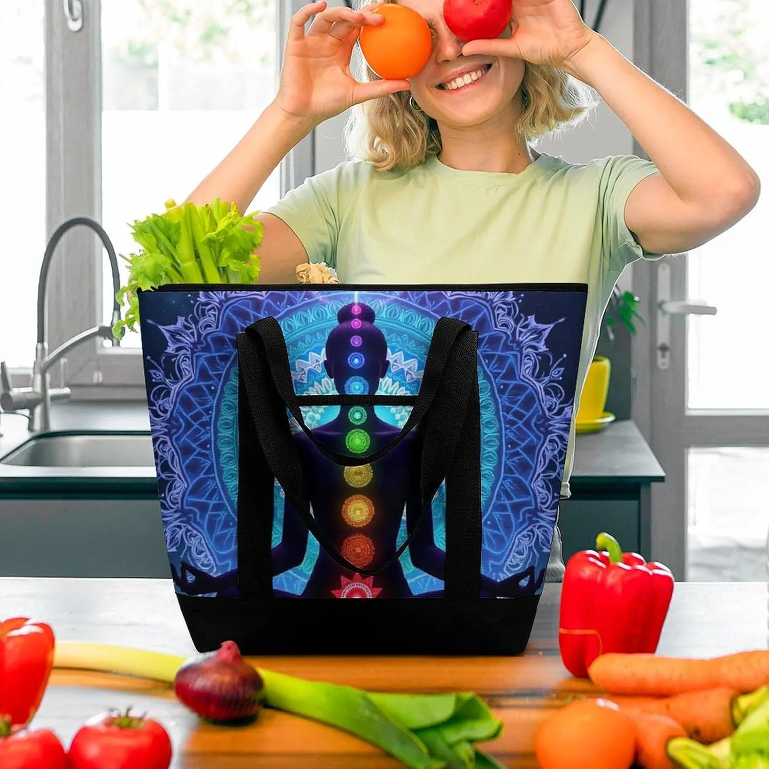 Large Thermal Shopping Tote Bag Travel Friendly Fashion Handbag Commuter Bag
