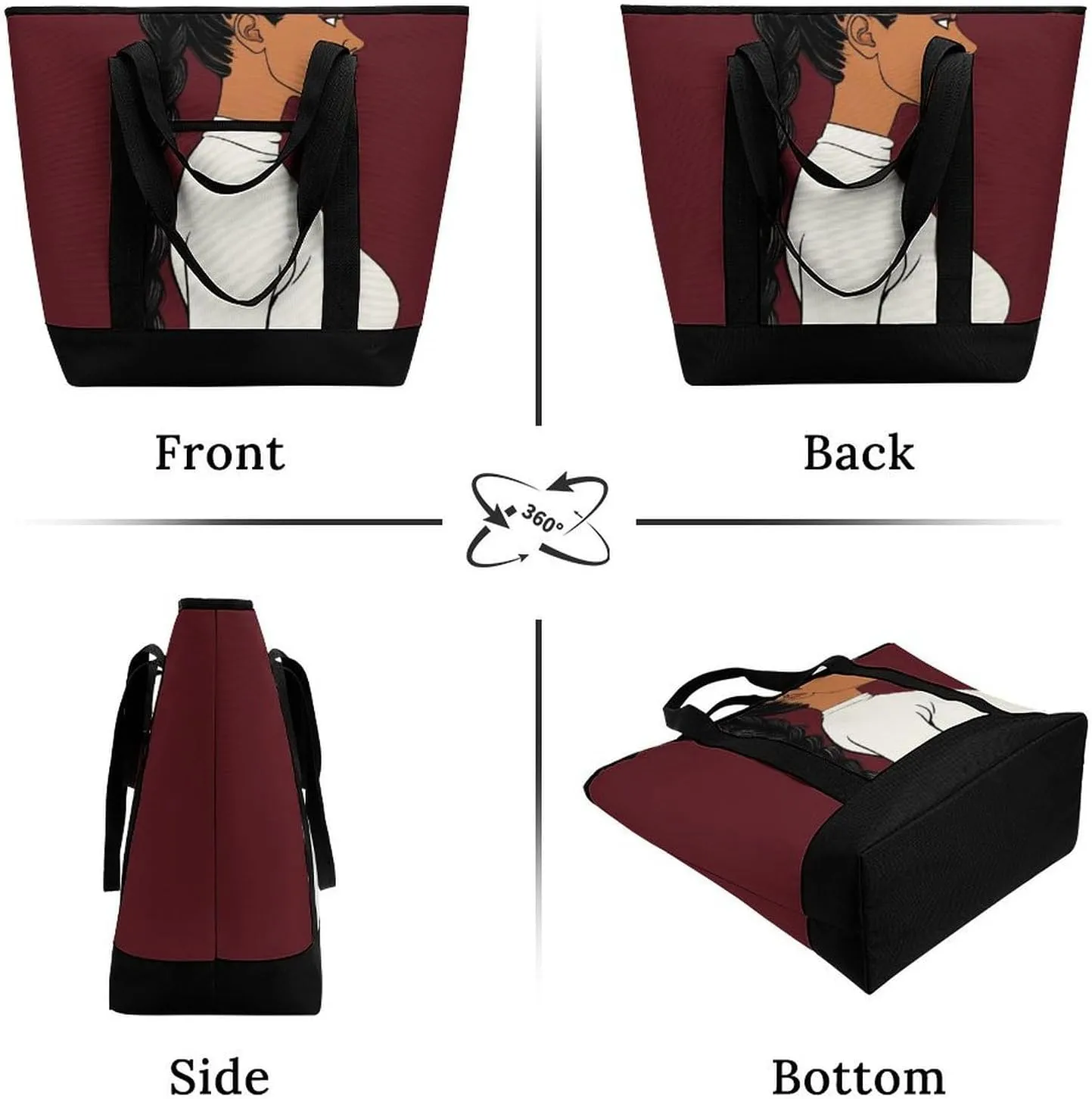 Large Thermal Shopping Tote Bag Travel Friendly Fashion Handbag Commuter Bag
