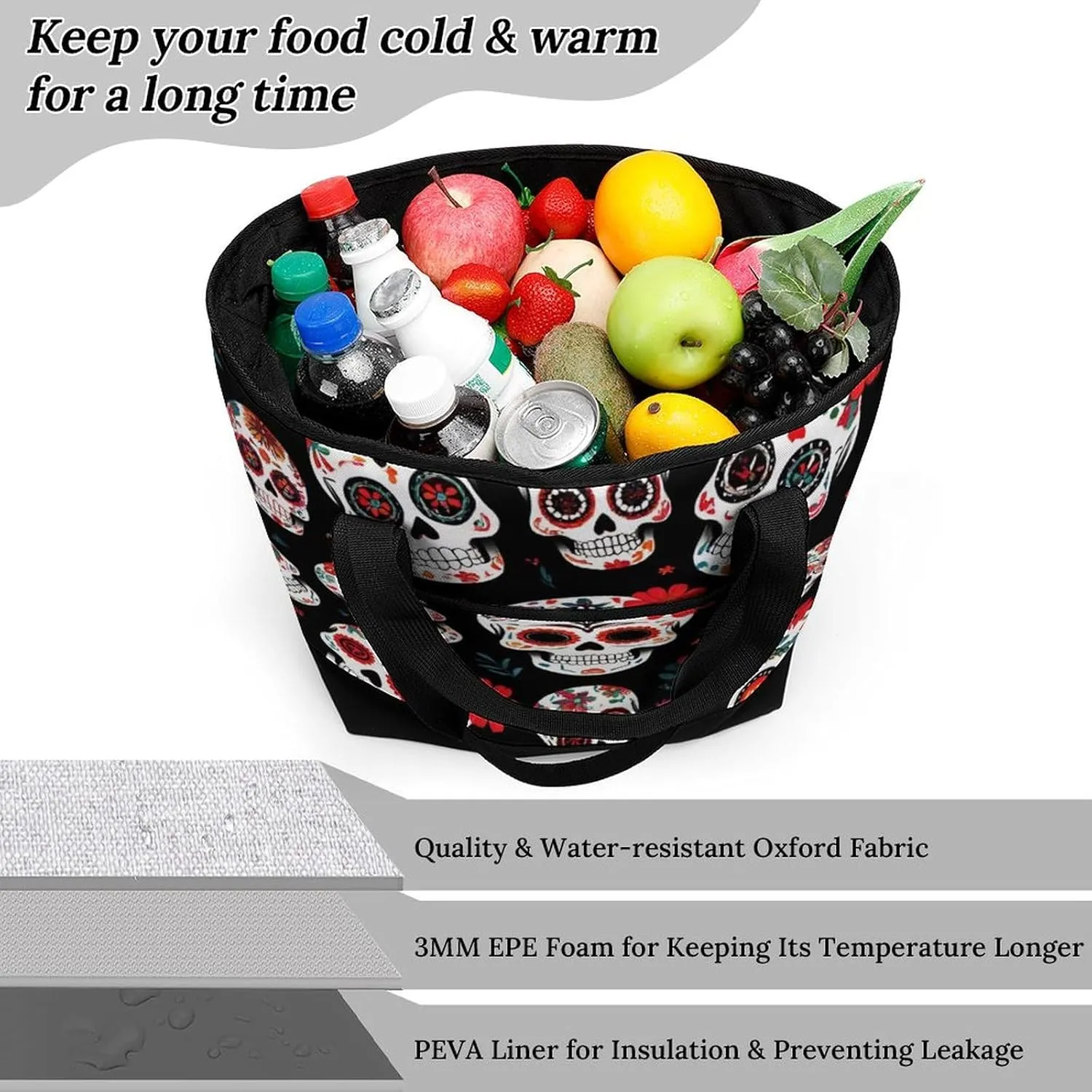 Large Thermal Shopping Tote Bag Travel Friendly Fashion Handbag Commuter Bag