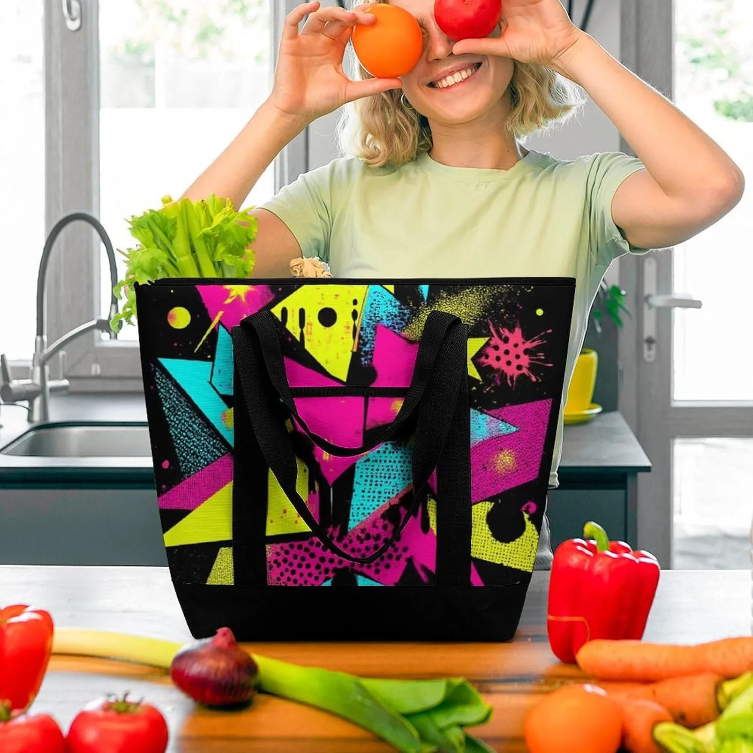 Large Thermal Shopping Tote Bag Travel Friendly Fashion Handbag Commuter Bag