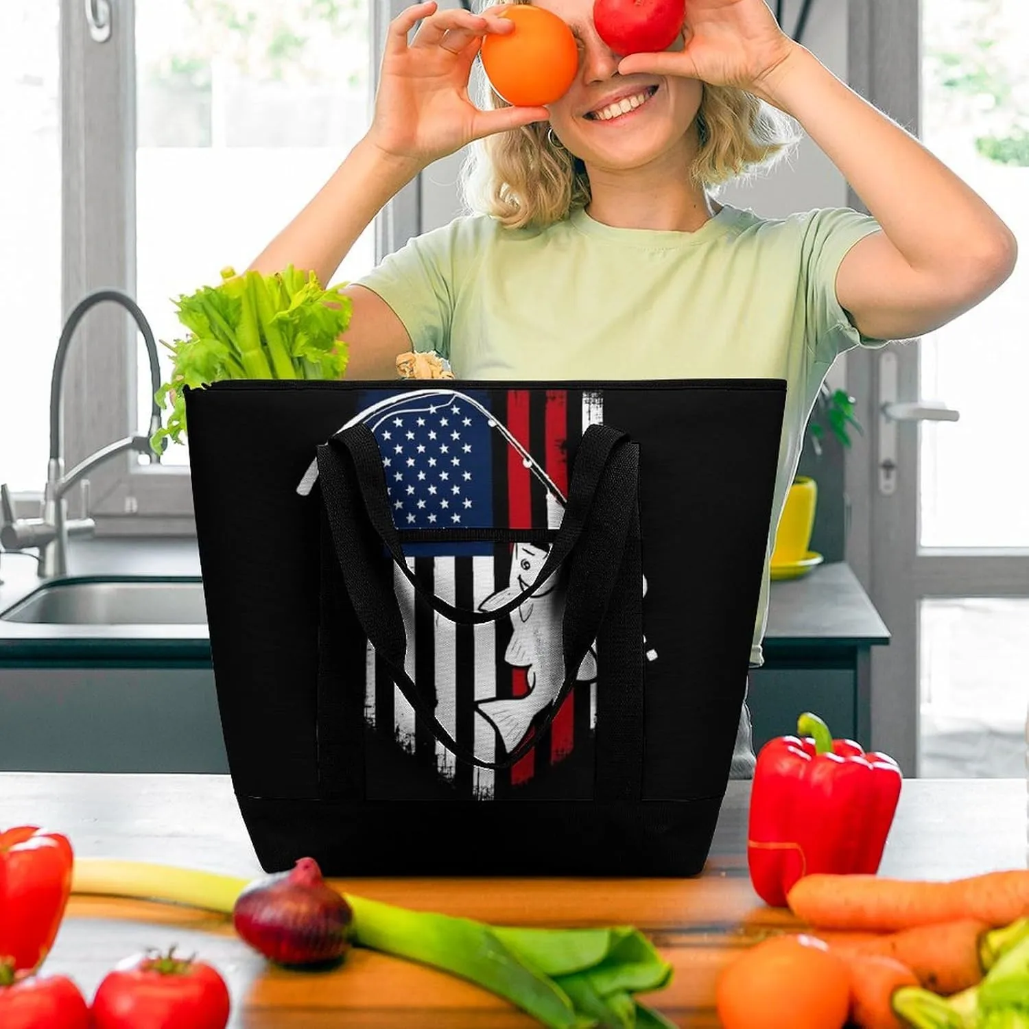 Large Thermal Shopping Tote Bag Travel Friendly Fashion Handbag Commuter Bag