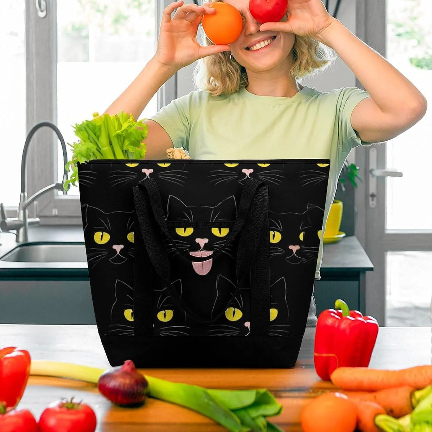 Large Thermal Shopping Tote Bag Travel Friendly Fashion Handbag Commuter Bag