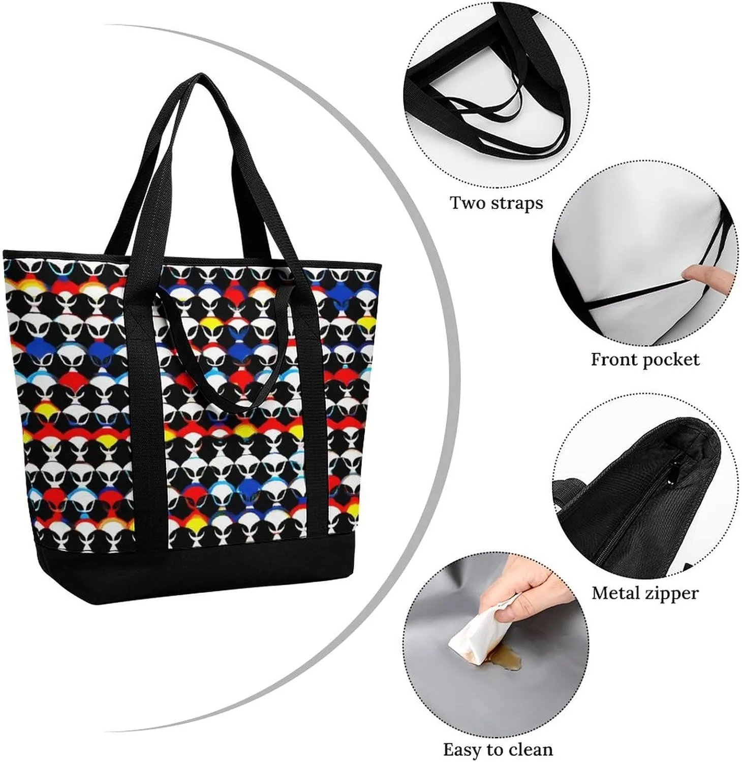 Large Thermal Shopping Tote Bag Travel Friendly Fashion Handbag Commuter Bag