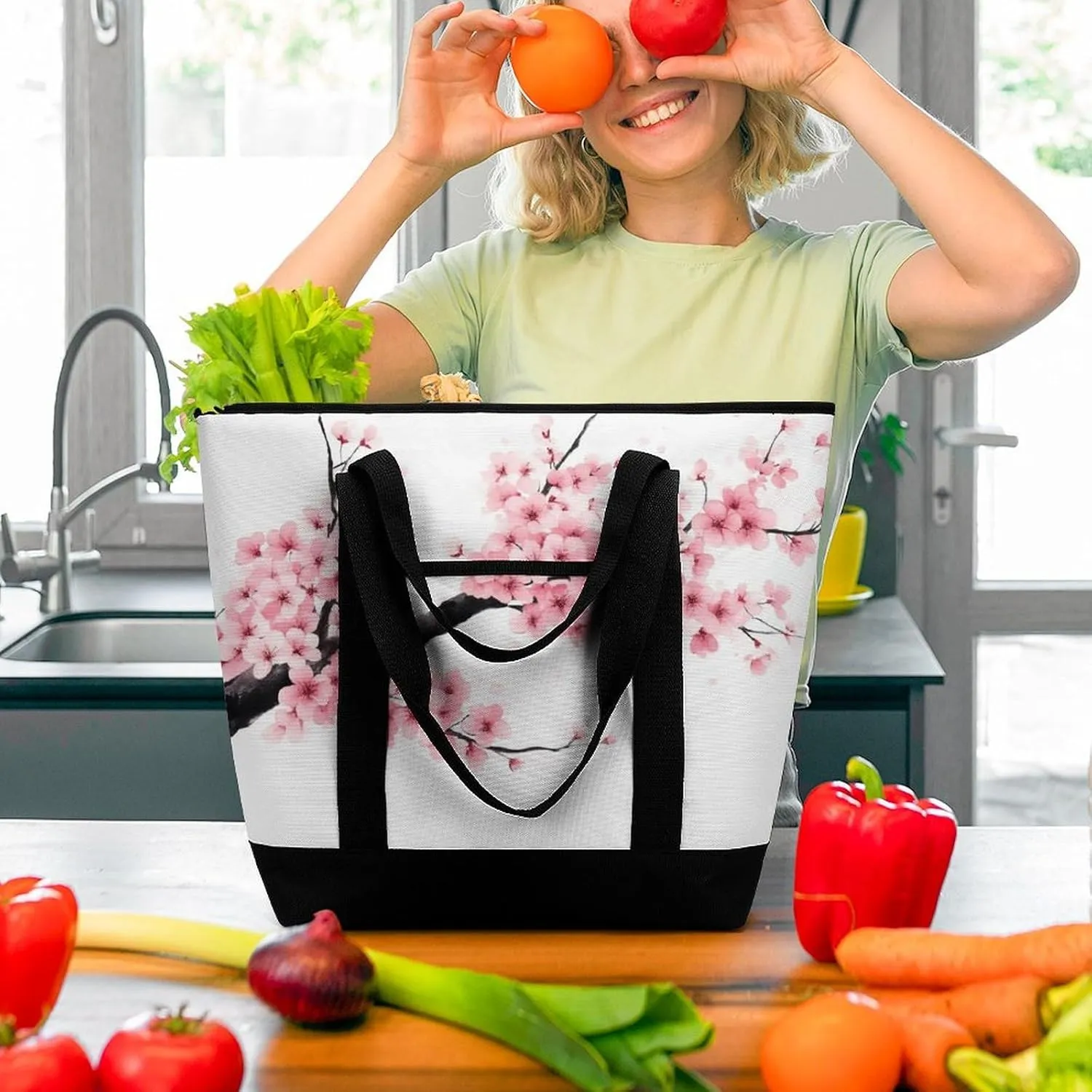 Large Thermal Shopping Tote Bag Travel Friendly Fashion Handbag Commuter Bag