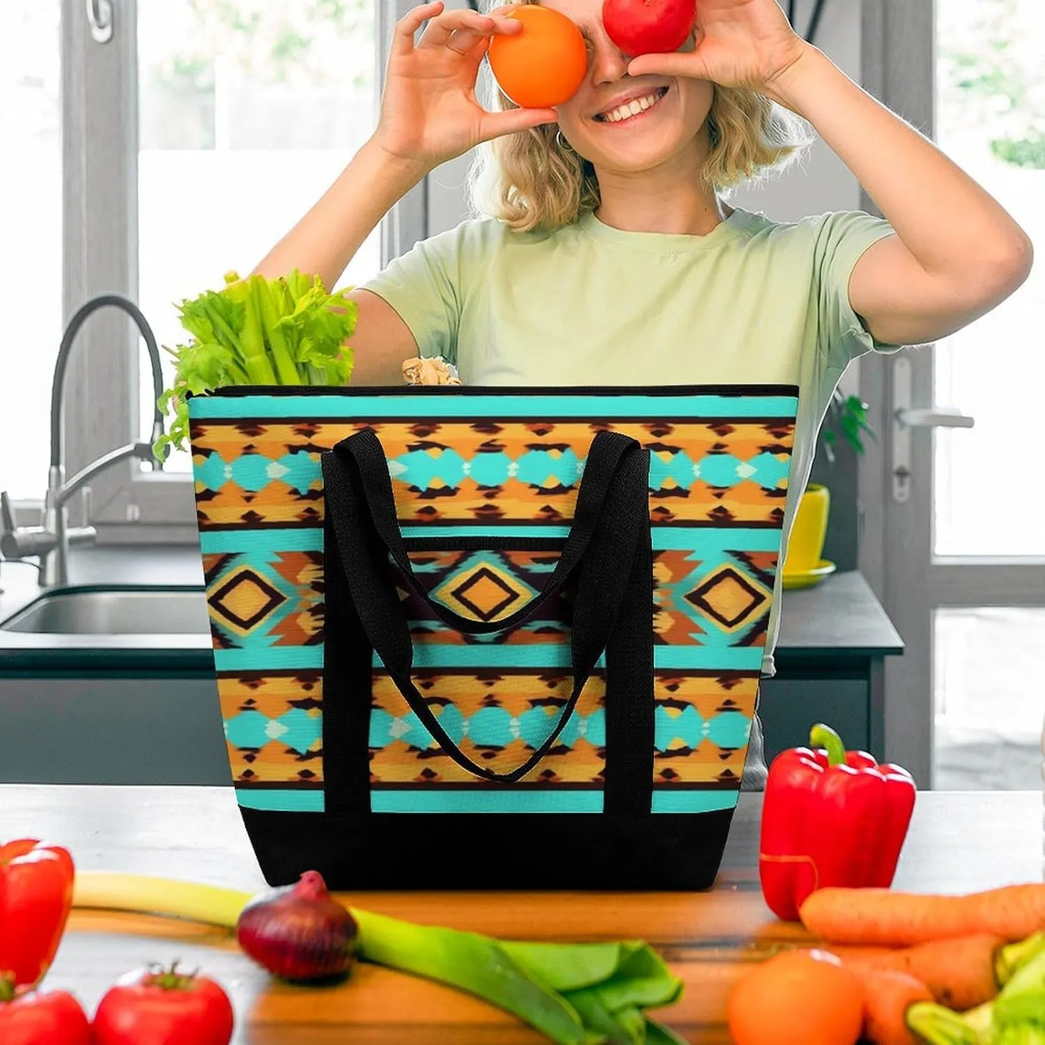 Large Thermal Shopping Tote Bag Travel Friendly Fashion Handbag Commuter Bag