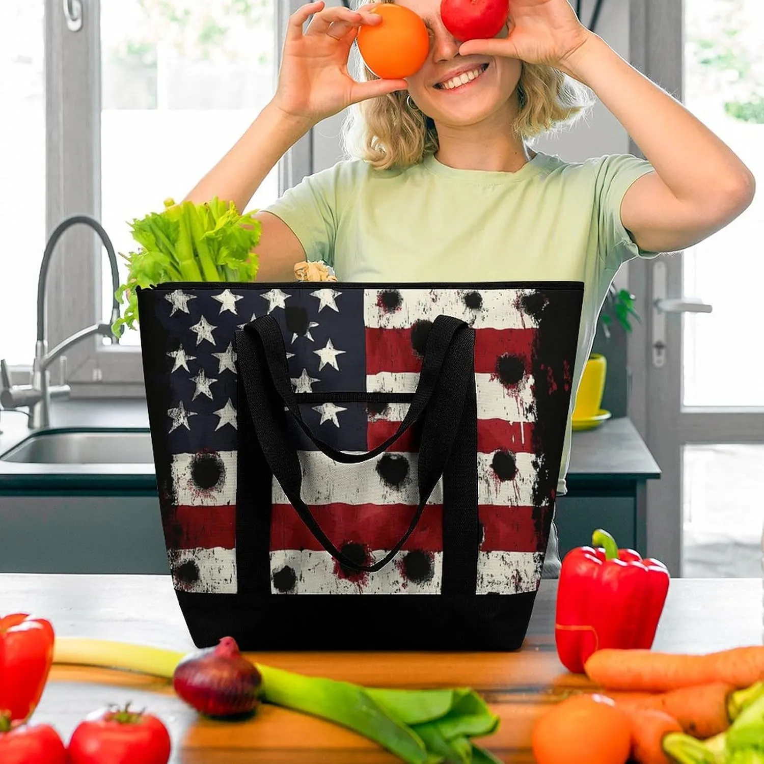 Large Thermal Shopping Tote Bag Travel Friendly Fashion Handbag Commuter Bag