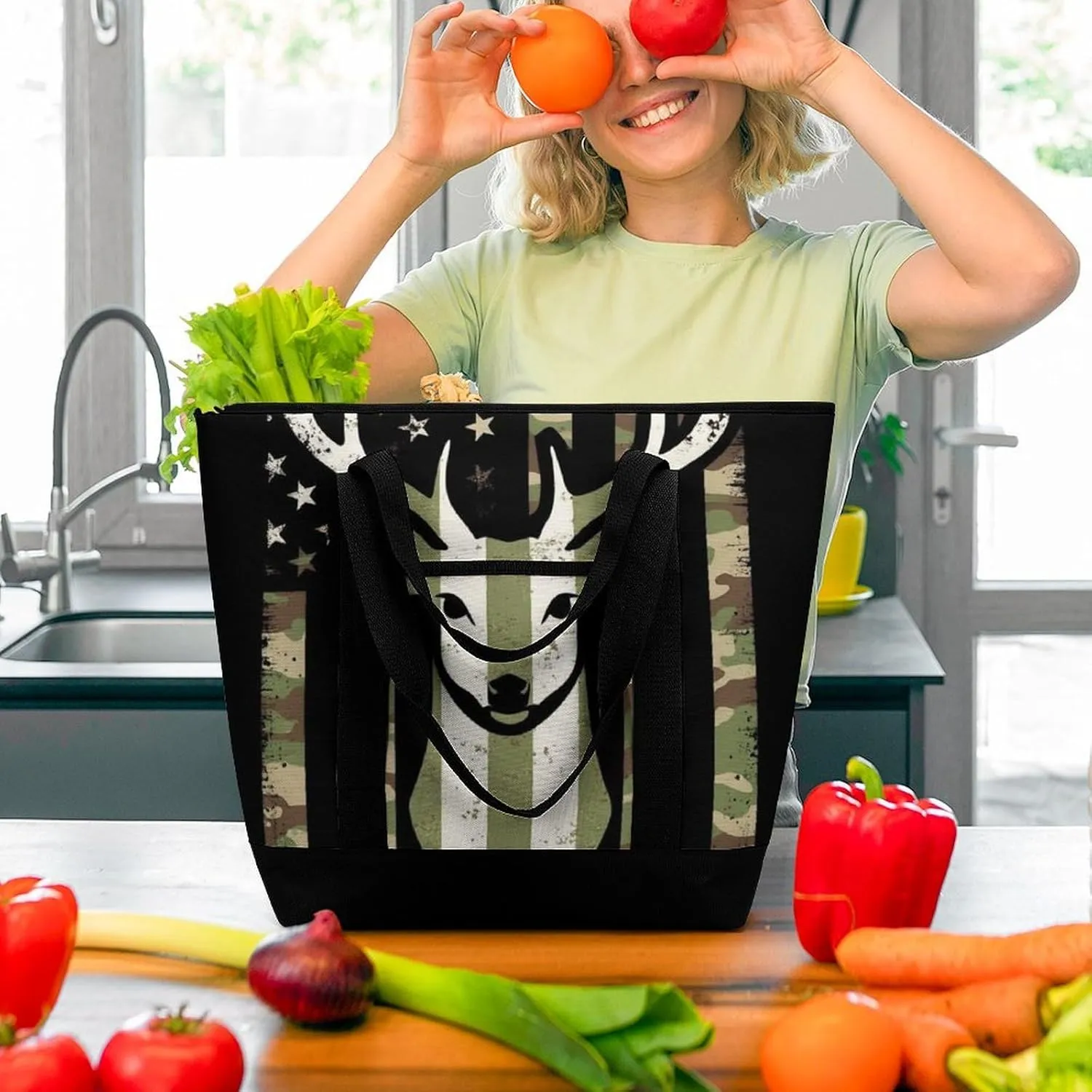 Large Thermal Shopping Tote Bag Travel Friendly Fashion Handbag Commuter Bag