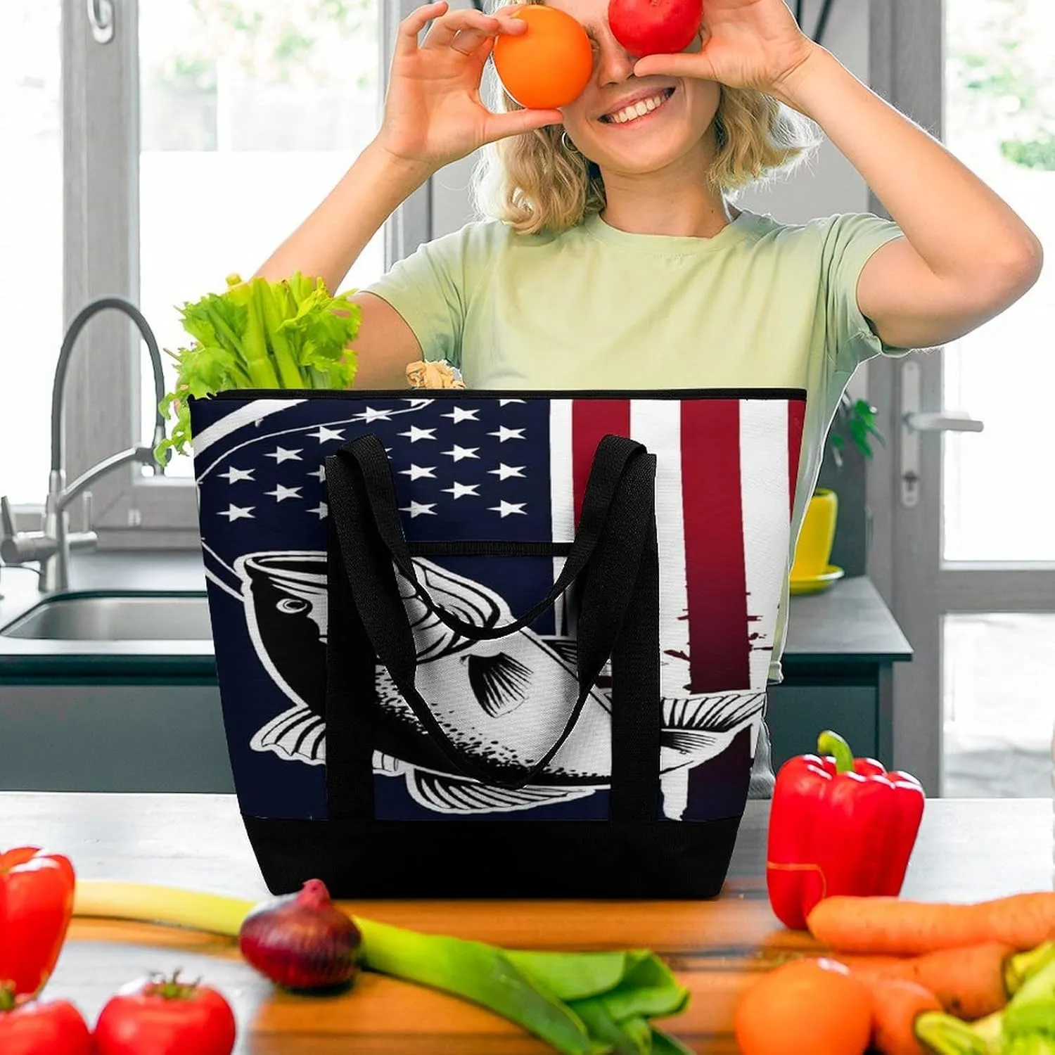 Large Thermal Shopping Tote Bag Travel Friendly Fashion Handbag Commuter Bag