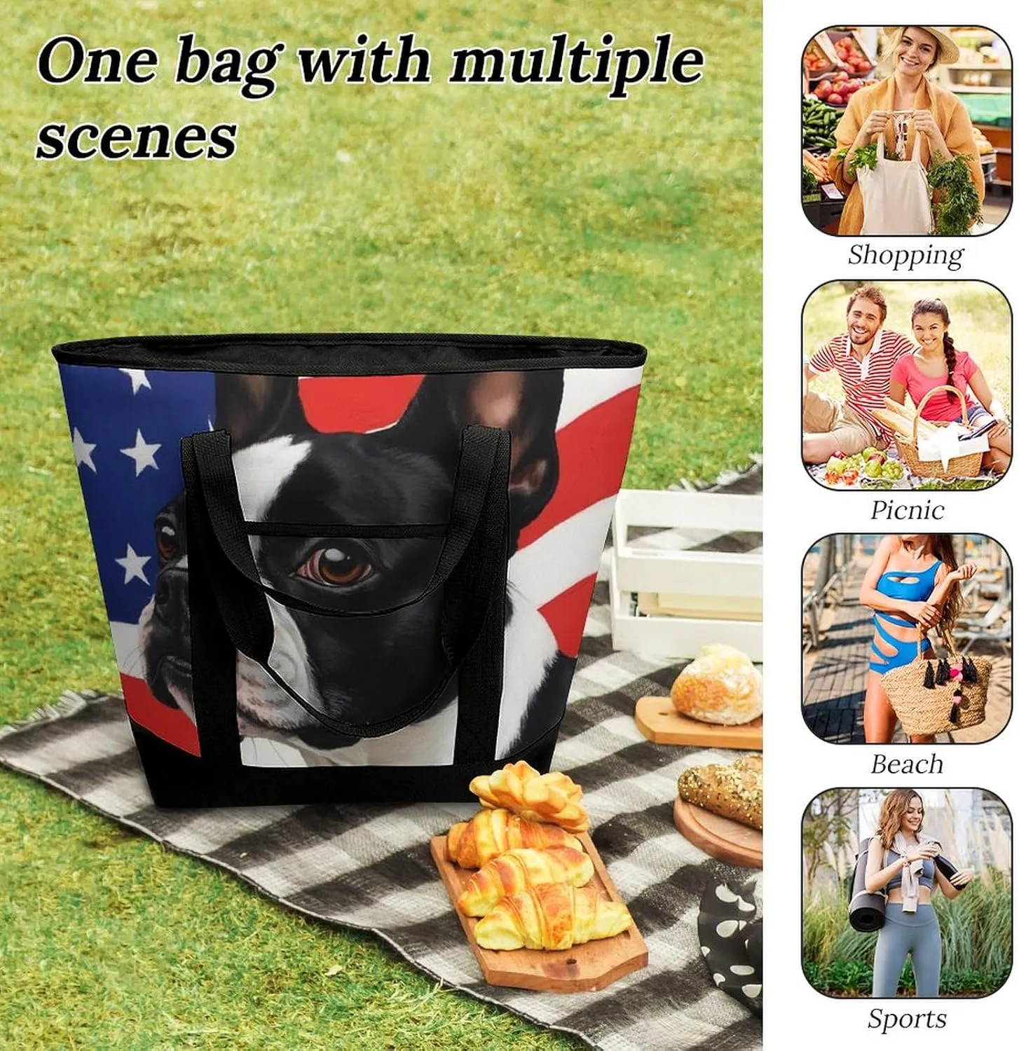 Large Thermal Shopping Tote Bag Travel Friendly Fashion Handbag Commuter Bag