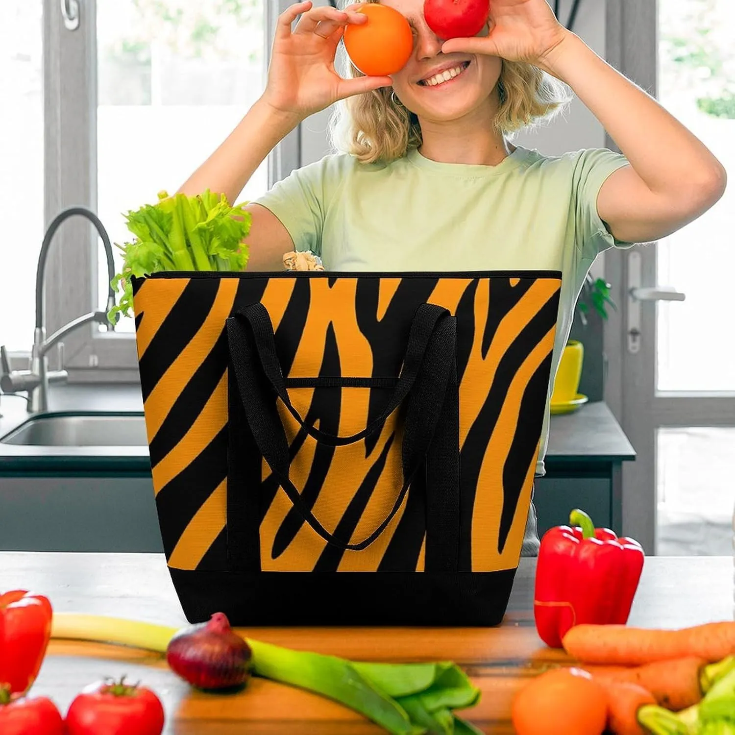 Large Thermal Shopping Tote Bag Travel Friendly Fashion Handbag Commuter Bag