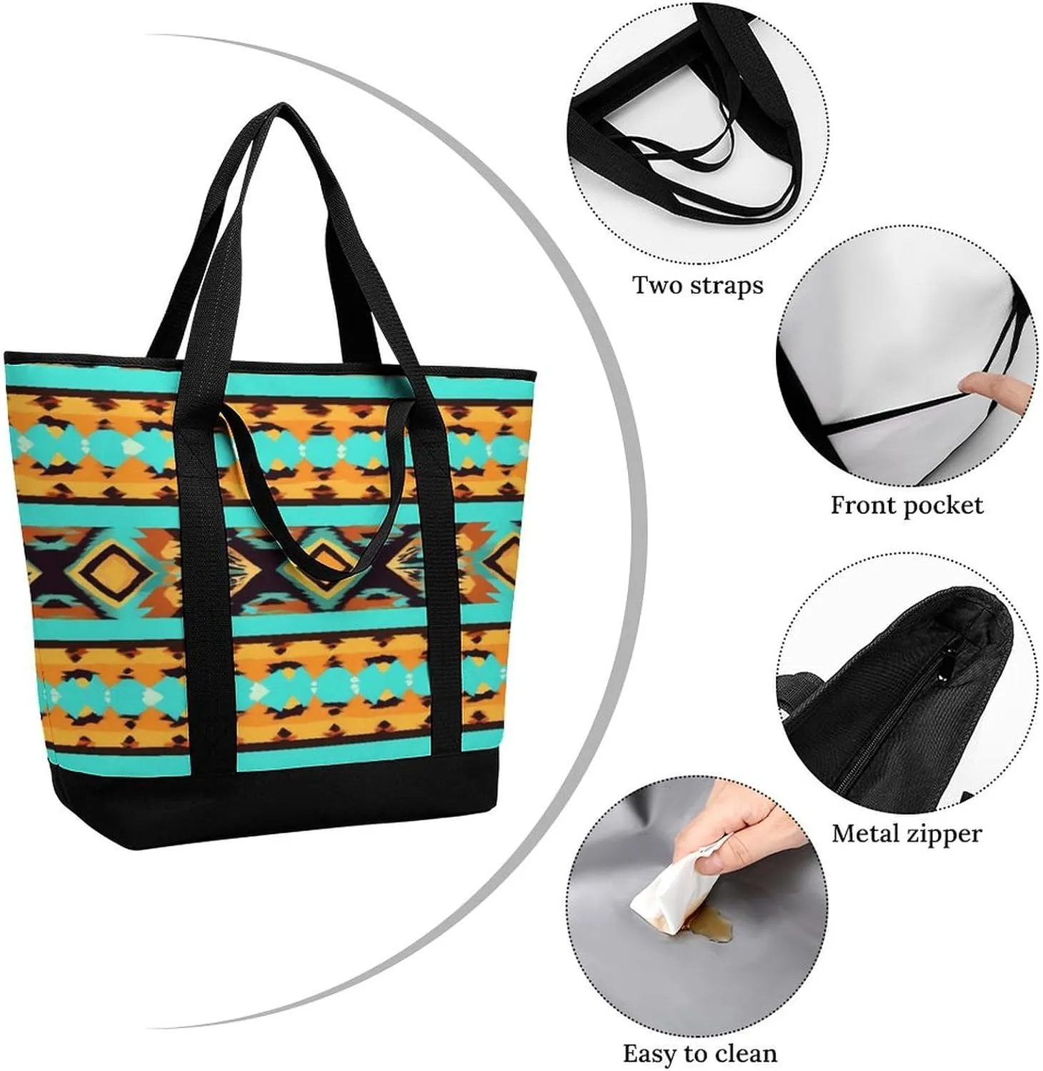 Large Thermal Shopping Tote Bag Travel Friendly Fashion Handbag Commuter Bag