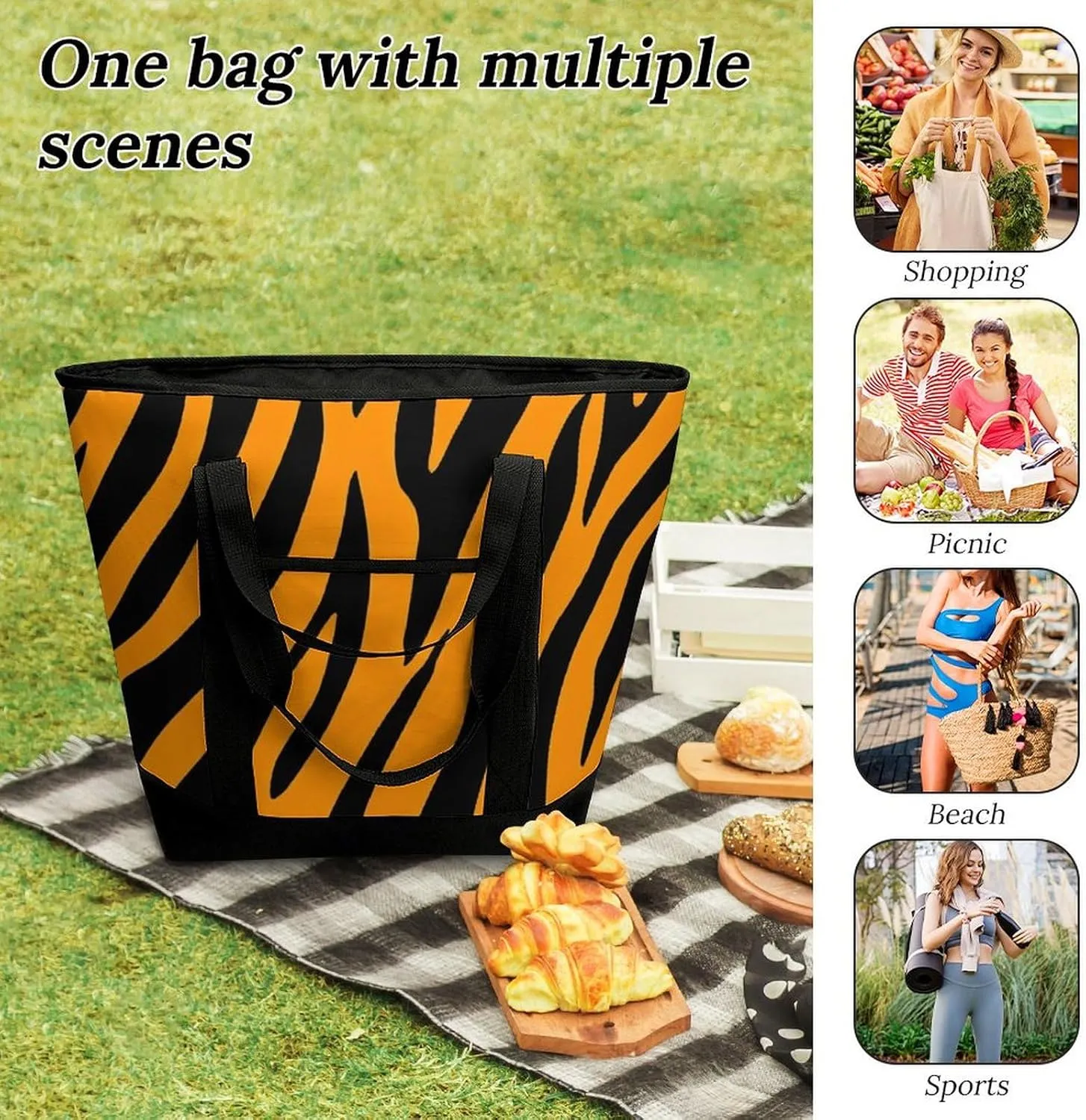 Large Thermal Shopping Tote Bag Travel Friendly Fashion Handbag Commuter Bag