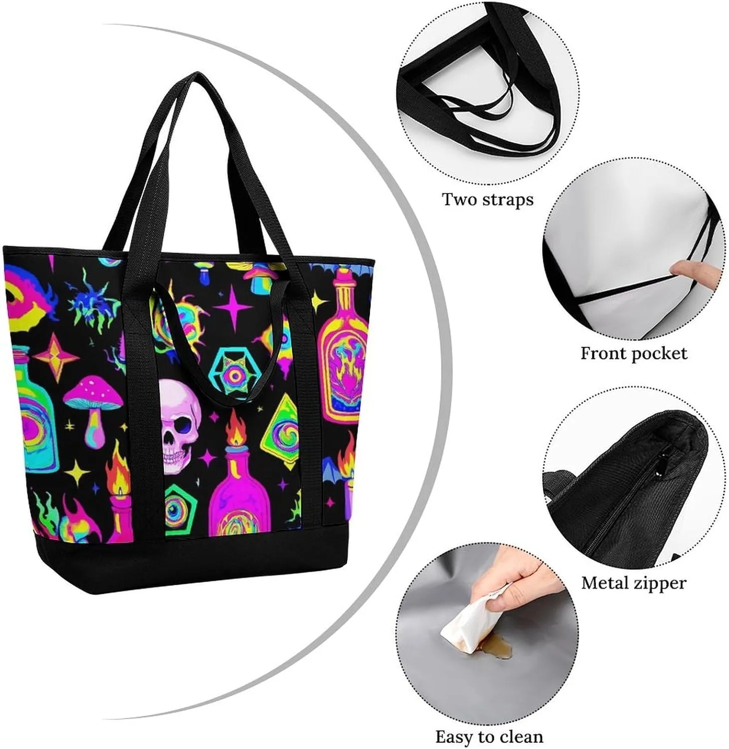 Large Thermal Shopping Tote Bag Travel Friendly Fashion Handbag Commuter Bag