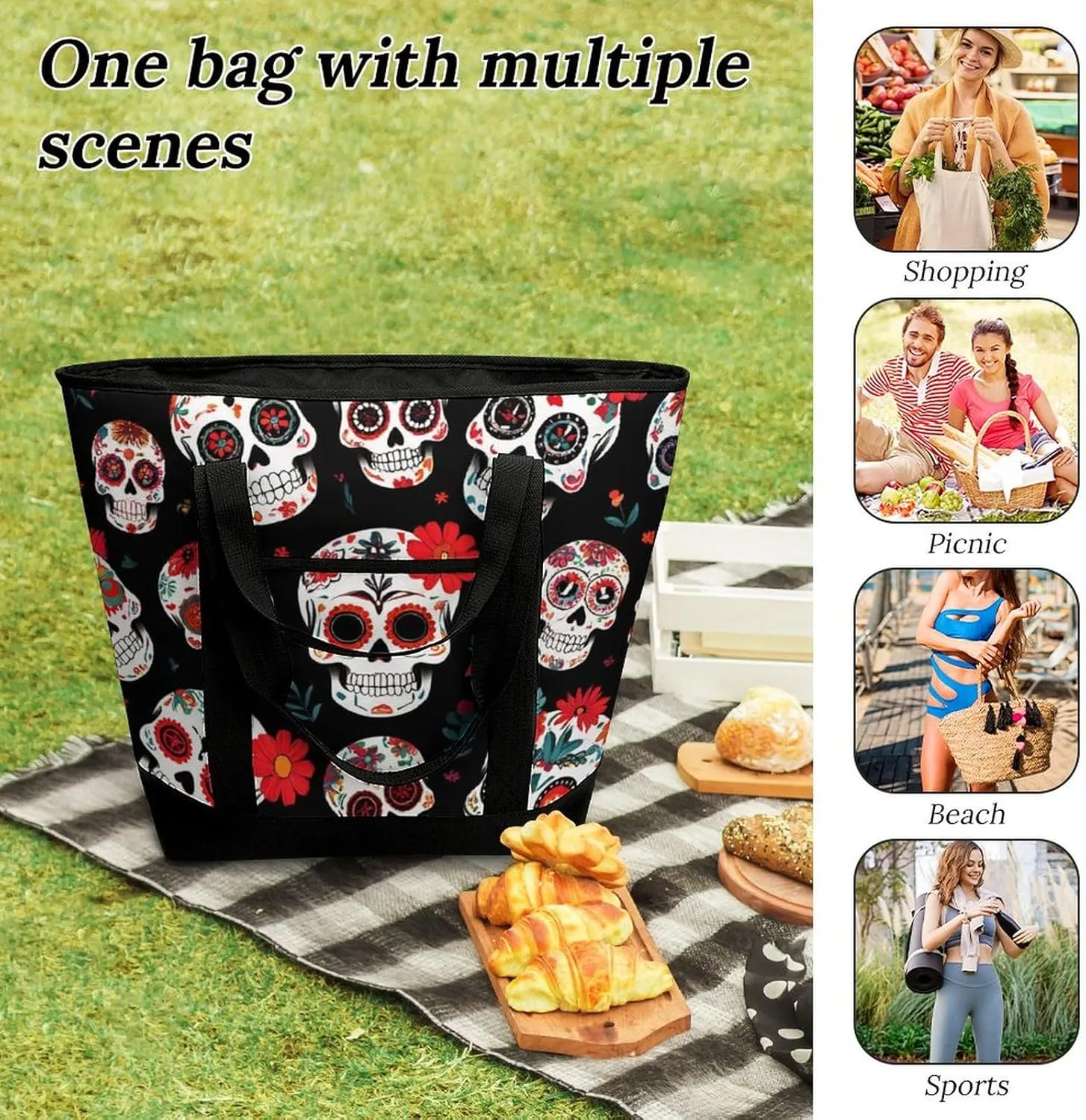 Large Thermal Shopping Tote Bag Travel Friendly Fashion Handbag Commuter Bag