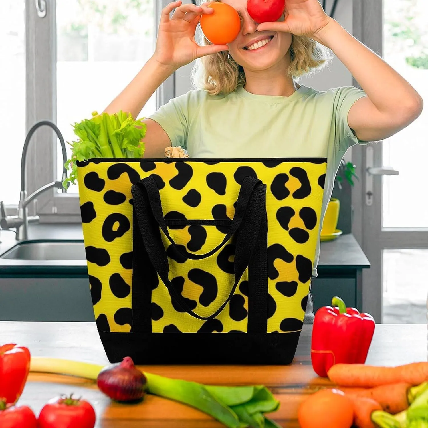 Large Thermal Shopping Tote Bag Travel Friendly Fashion Handbag Commuter Bag