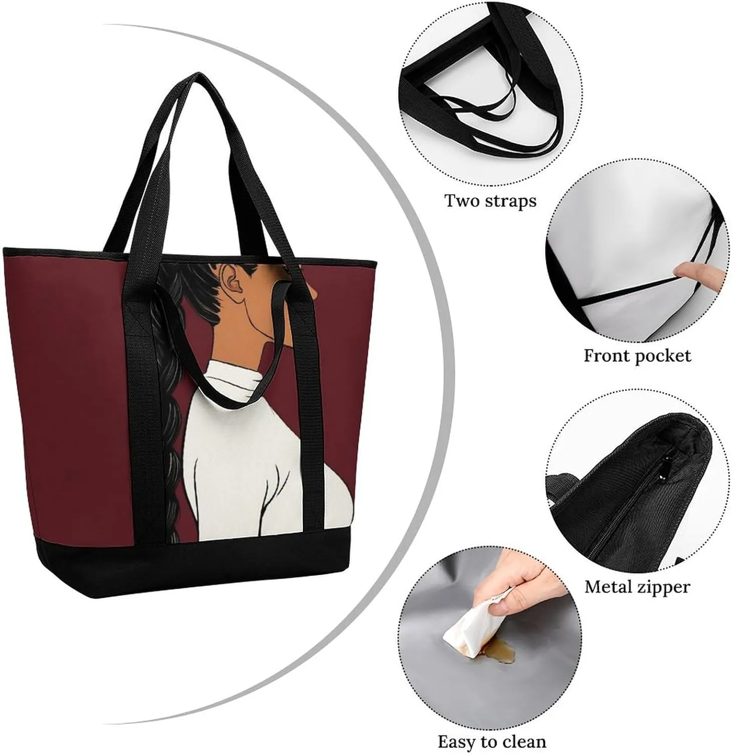 Large Thermal Shopping Tote Bag Travel Friendly Fashion Handbag Commuter Bag