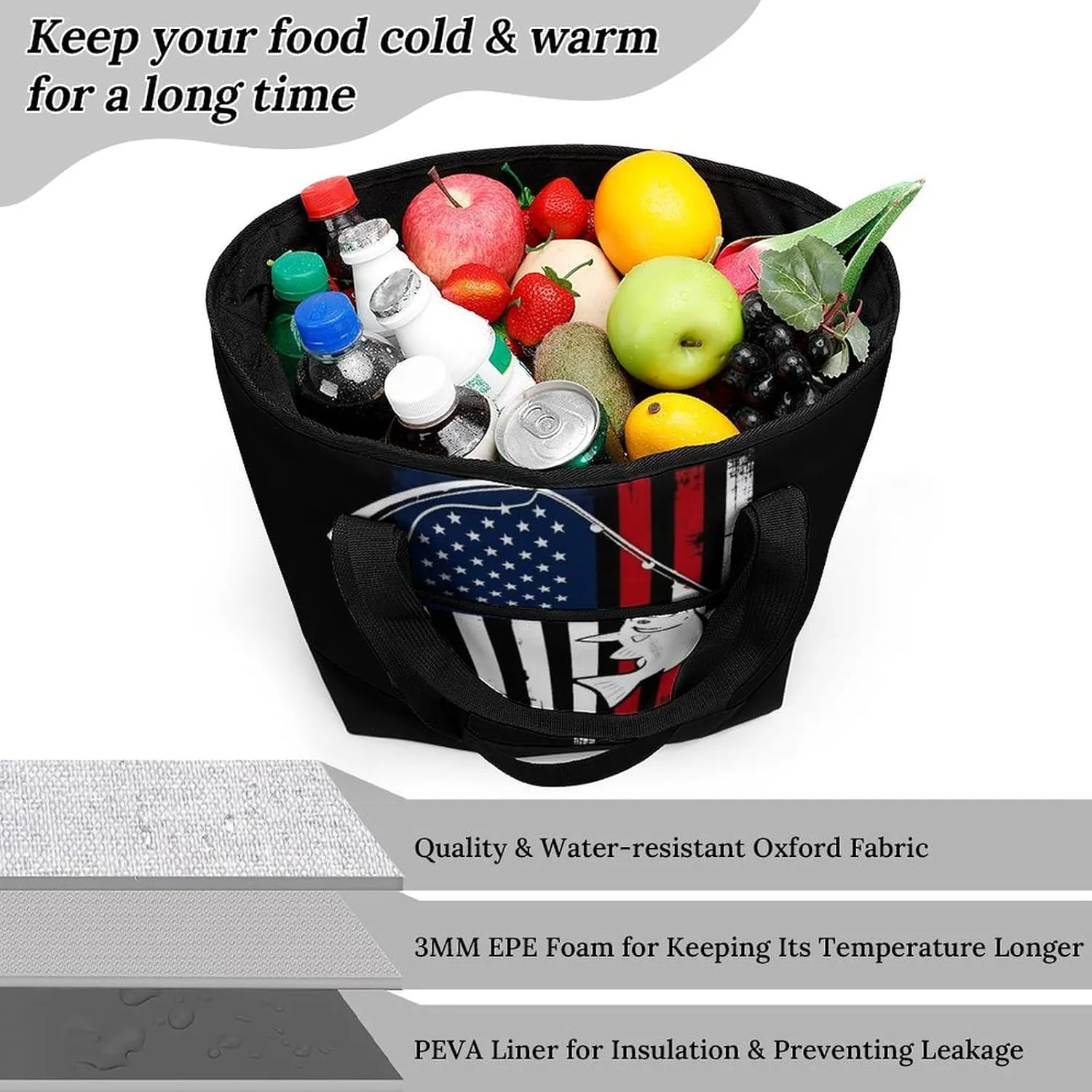 Large Thermal Shopping Tote Bag Travel Friendly Fashion Handbag Commuter Bag