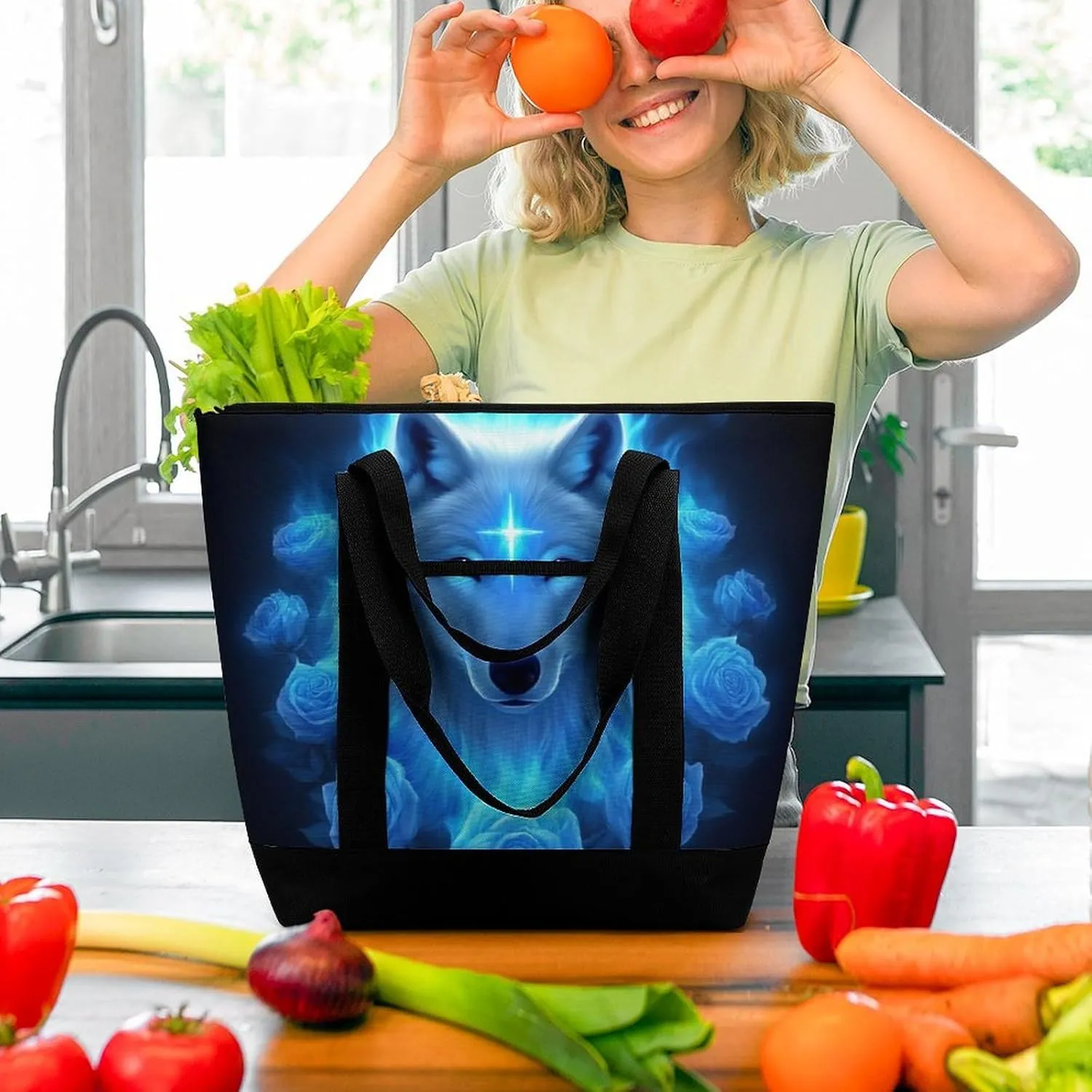 Large Thermal Shopping Tote Bag Travel Friendly Fashion Handbag Commuter Bag