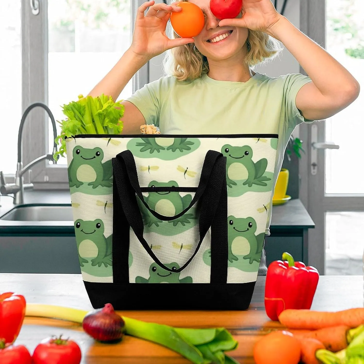 Large Thermal Shopping Tote Bag Travel Friendly Fashion Handbag Commuter Bag