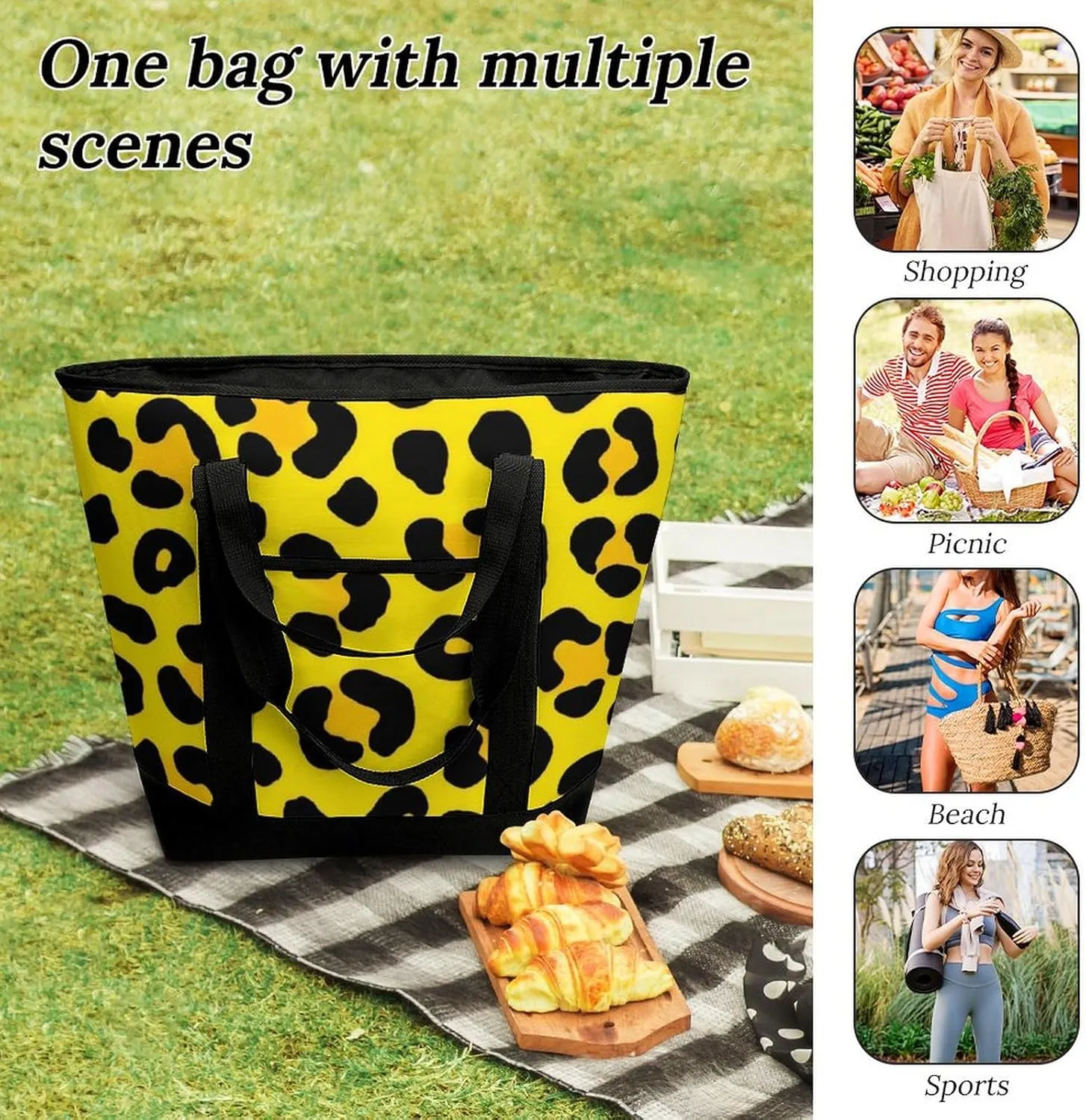 Large Thermal Shopping Tote Bag Travel Friendly Fashion Handbag Commuter Bag