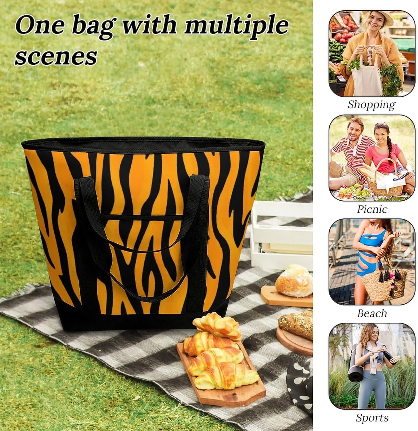 Large Thermal Shopping Tote Bag Travel Friendly Fashion Handbag Commuter Bag
