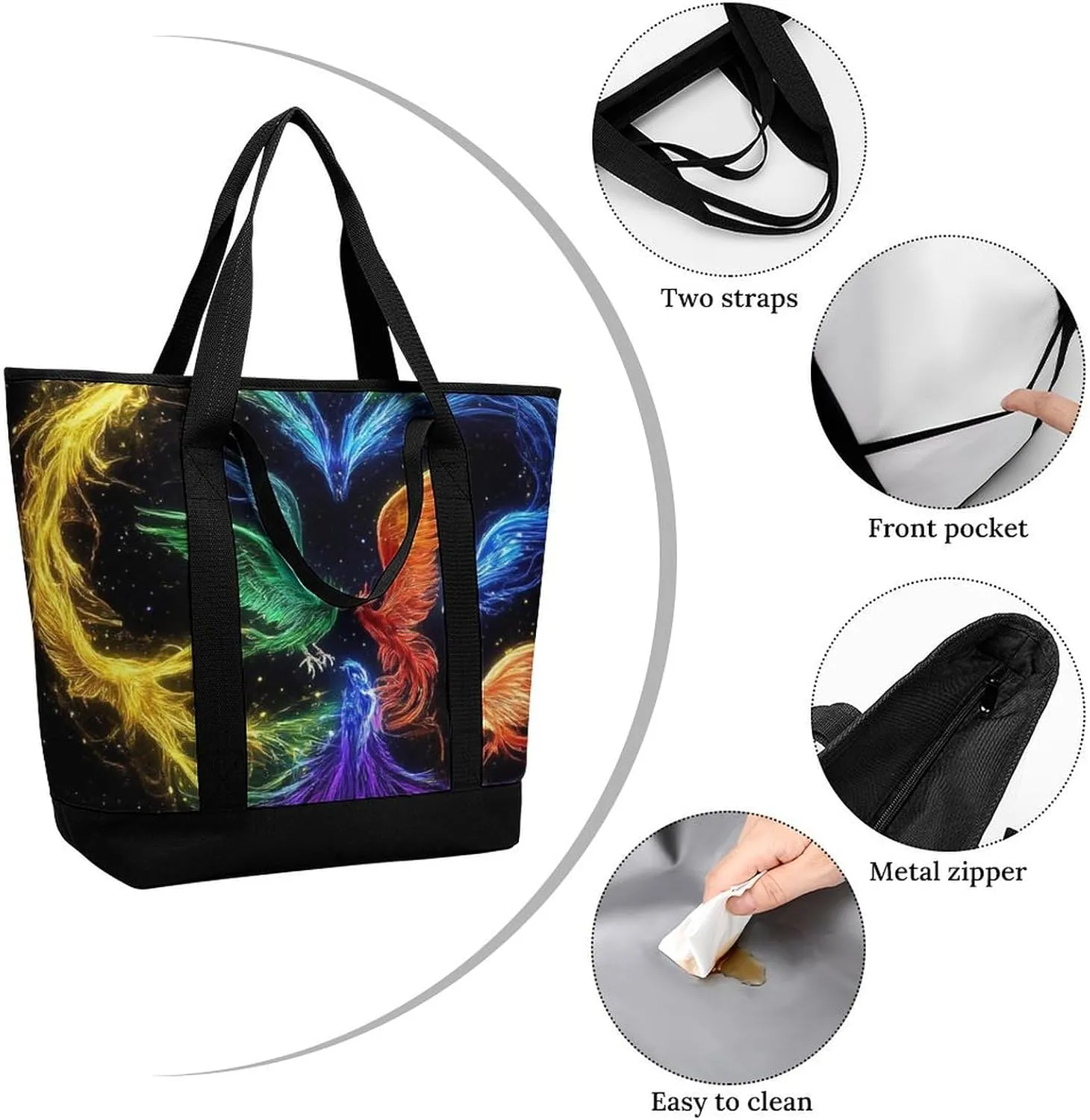 Large Thermal Shopping Tote Bag Travel Friendly Fashion Handbag Commuter Bag