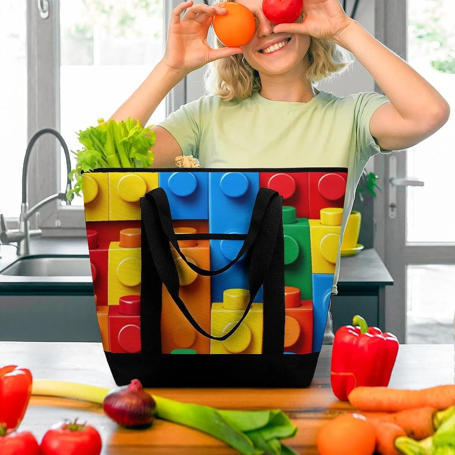 Large Thermal Shopping Tote Bag Travel Friendly Fashion Handbag Commuter Bag