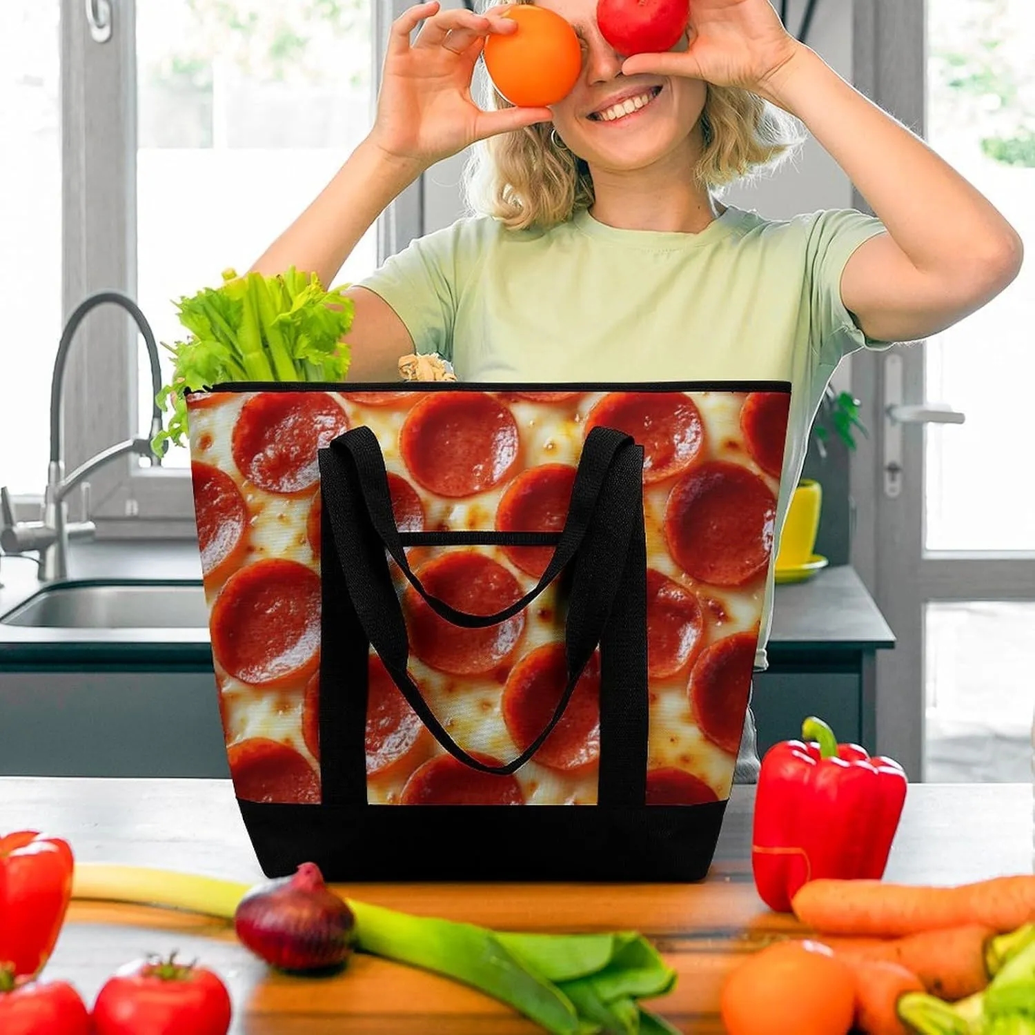 Large Thermal Shopping Tote Bag Travel Friendly Fashion Handbag Commuter Bag