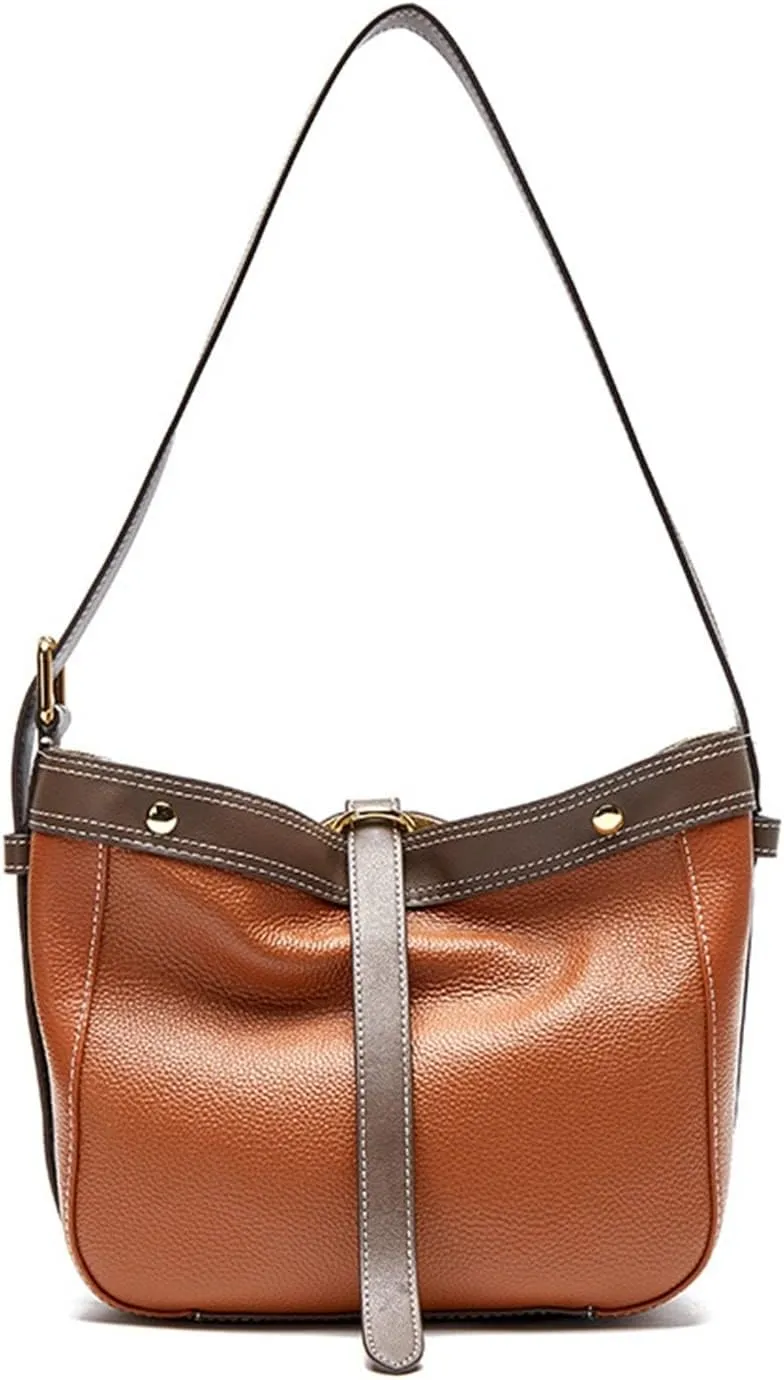 Leather Womens Bucket Bag Quality Leather Bag Soft Shoulder Messenger Bag
