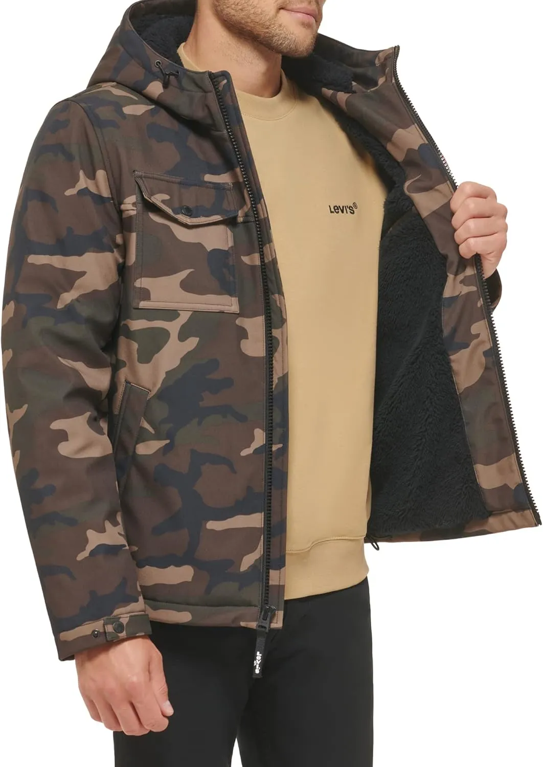 Levi's Men's Soft Shell Hooded Storm Coat (Regular & Big & Tall Sizes)