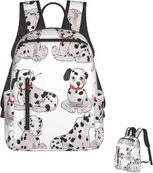 Lightweight Hiking Backpack Casual Laptop Backpack for Men Women Cute Dalmatian Bookbag Travel Daypack