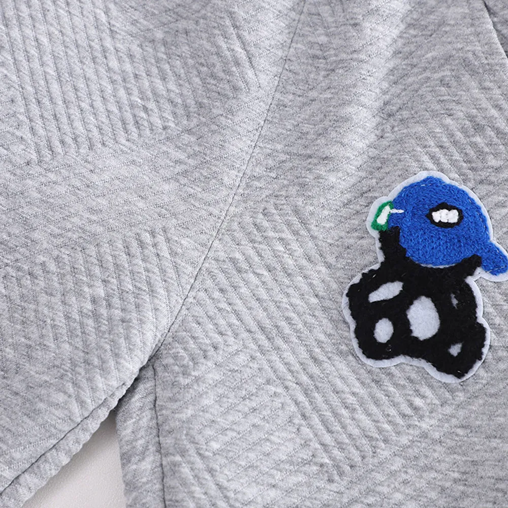 little Surprise Box Blue & Grey Rock on Teddy 2 piece Track Suit set for Toddlers & Kids