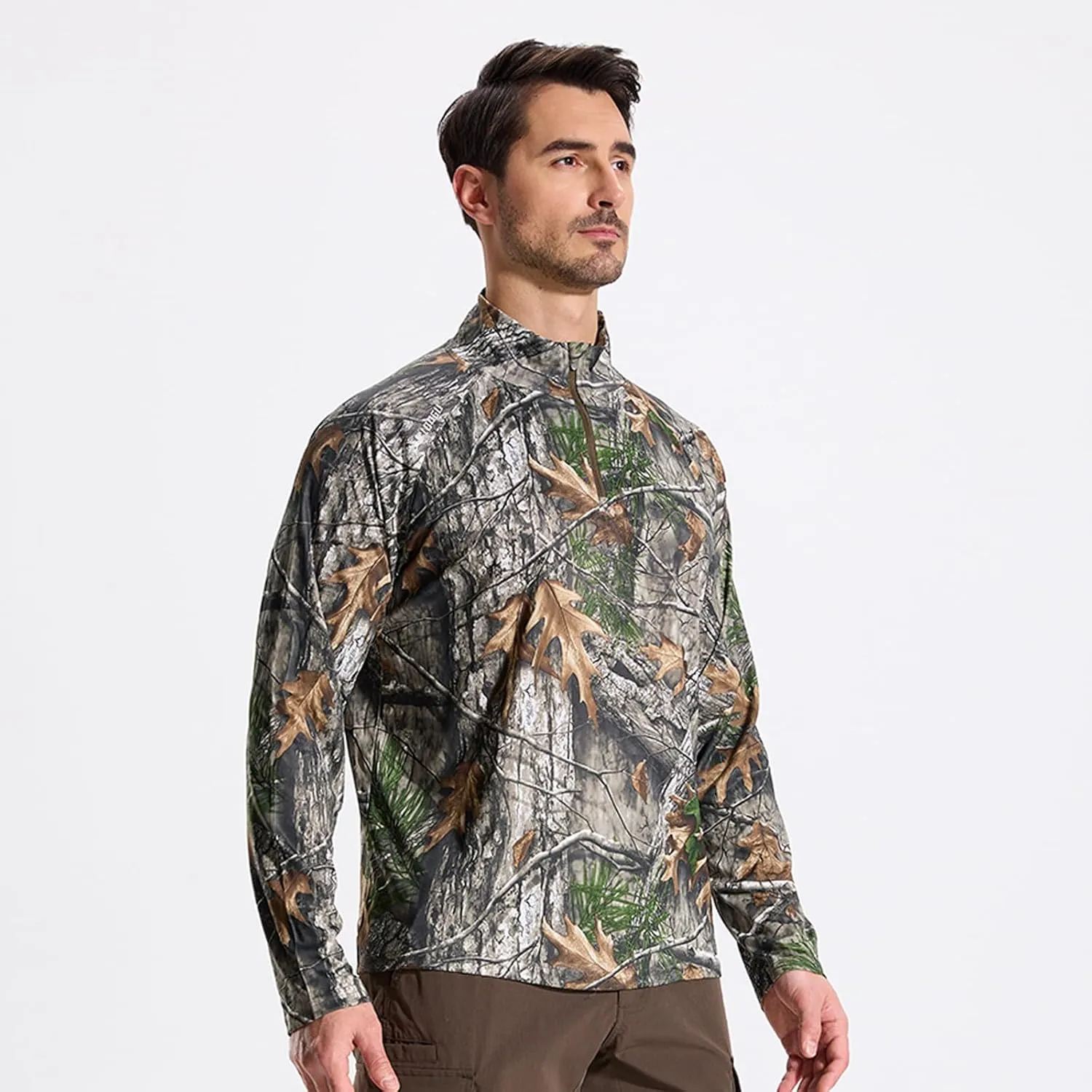 LOOGU Men's Quarter Zip Golf Pullover Long Sleeve 1/4 Zip Mock Neck UPF50  Shirts Running Athletic Hiking Quick Dry Outdoor