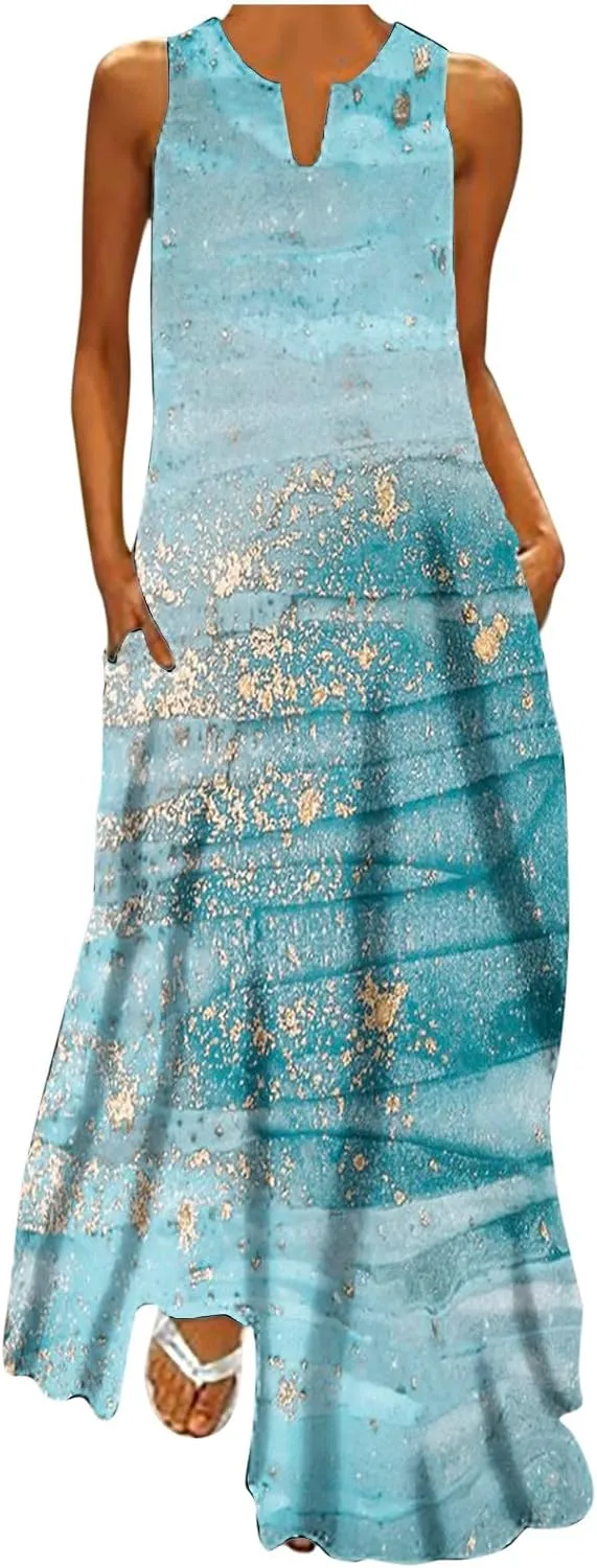 LRMQS Summer Dresses for Women 2025 Vacation Beach Casual Flowy Spring Maxi Dress Floral Plus Size Sundress Long Sun Dresses