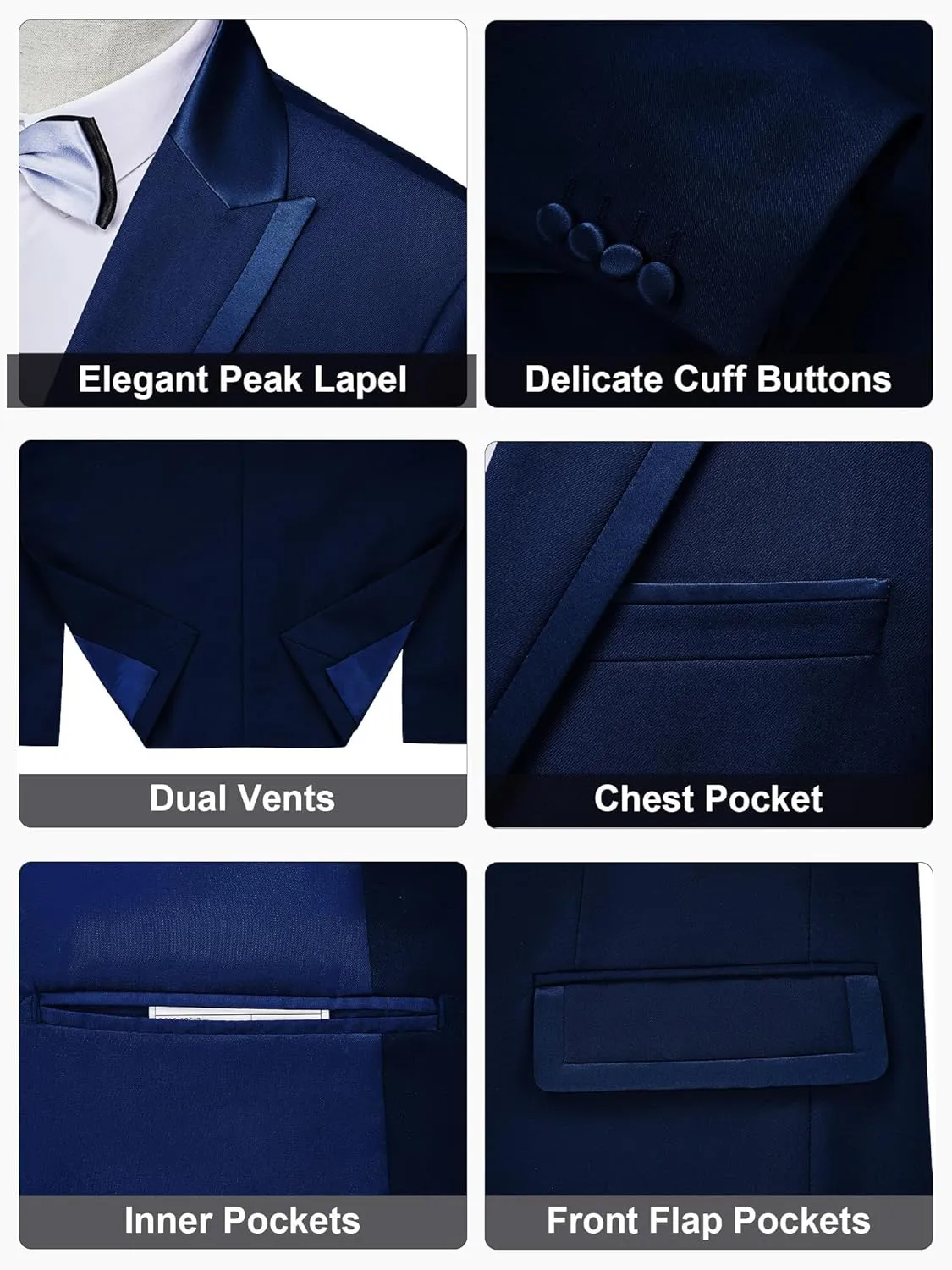 MAGE MALE Men's 2 Piece Suit One Button Slim Fit Tuxedo Suits Formal Wedding Prom Blazer Pants Sets