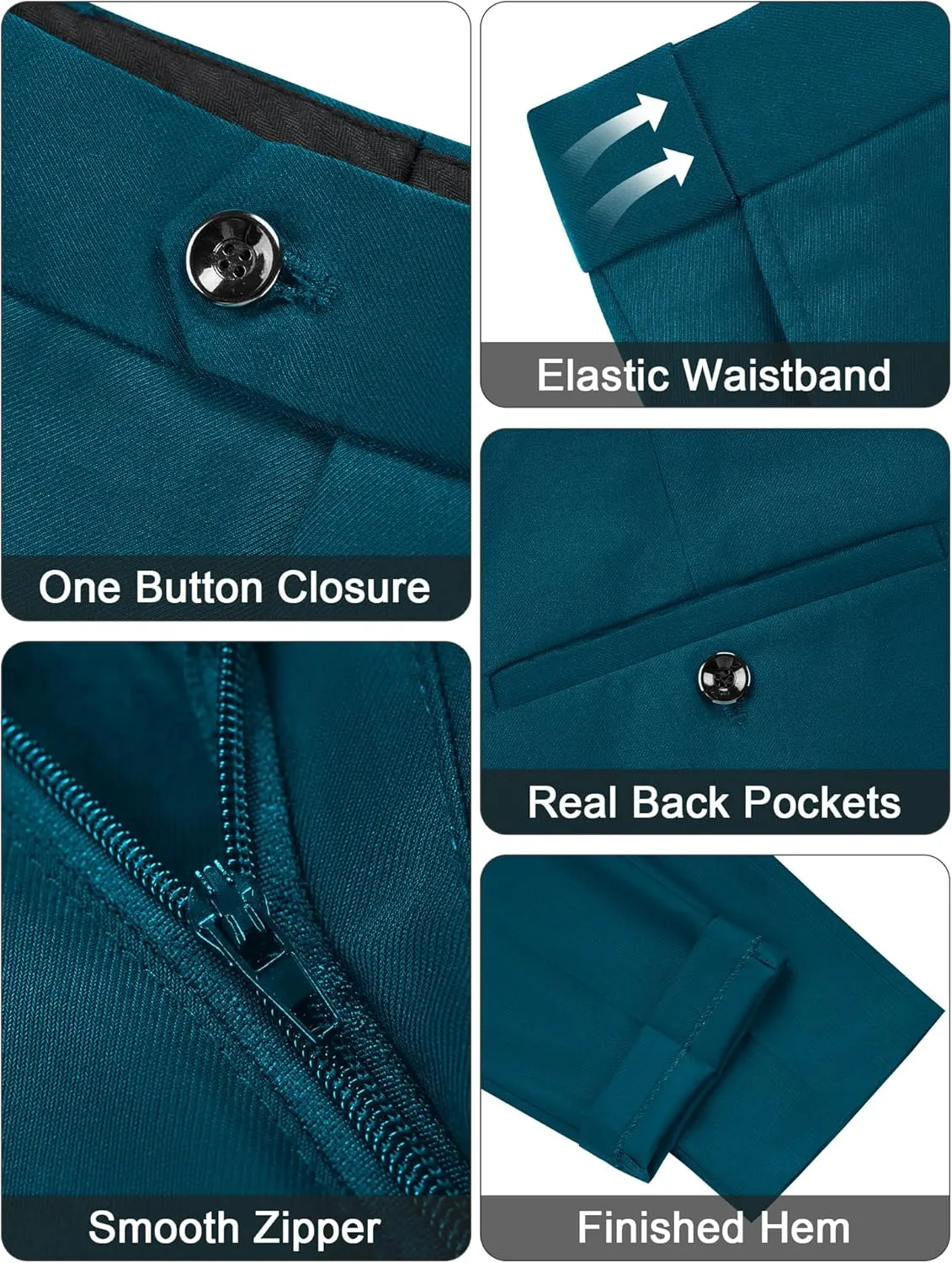 MAGE MALE Men's Slim Fit 3 Piece Suit One Button Solid Shawl Lapel Blazer Jacket Vest Pants Set with Tie Pocket Square
