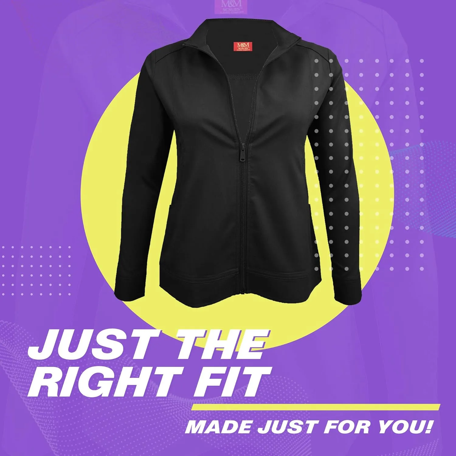 M&M SCRUBS Women's Ultra Soft Front Zip Warm-Up Scrub Jacket