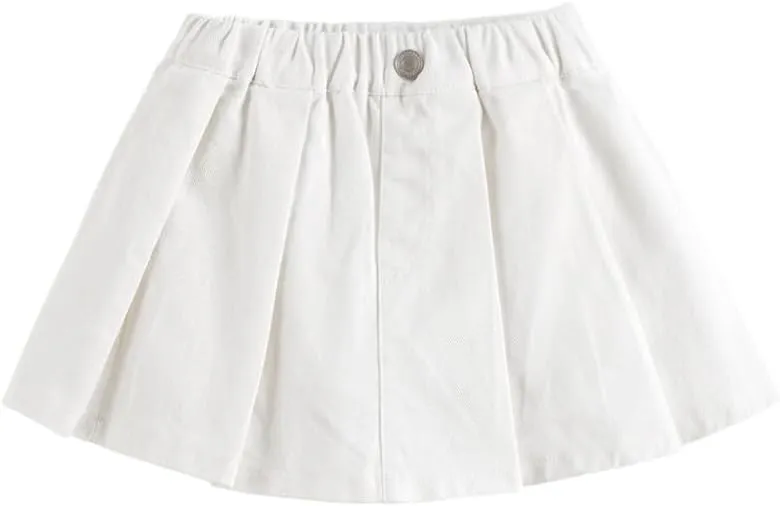 marc & janie Girls Cotton Denim Pleated Skirt Soft Lining Skirts 250203